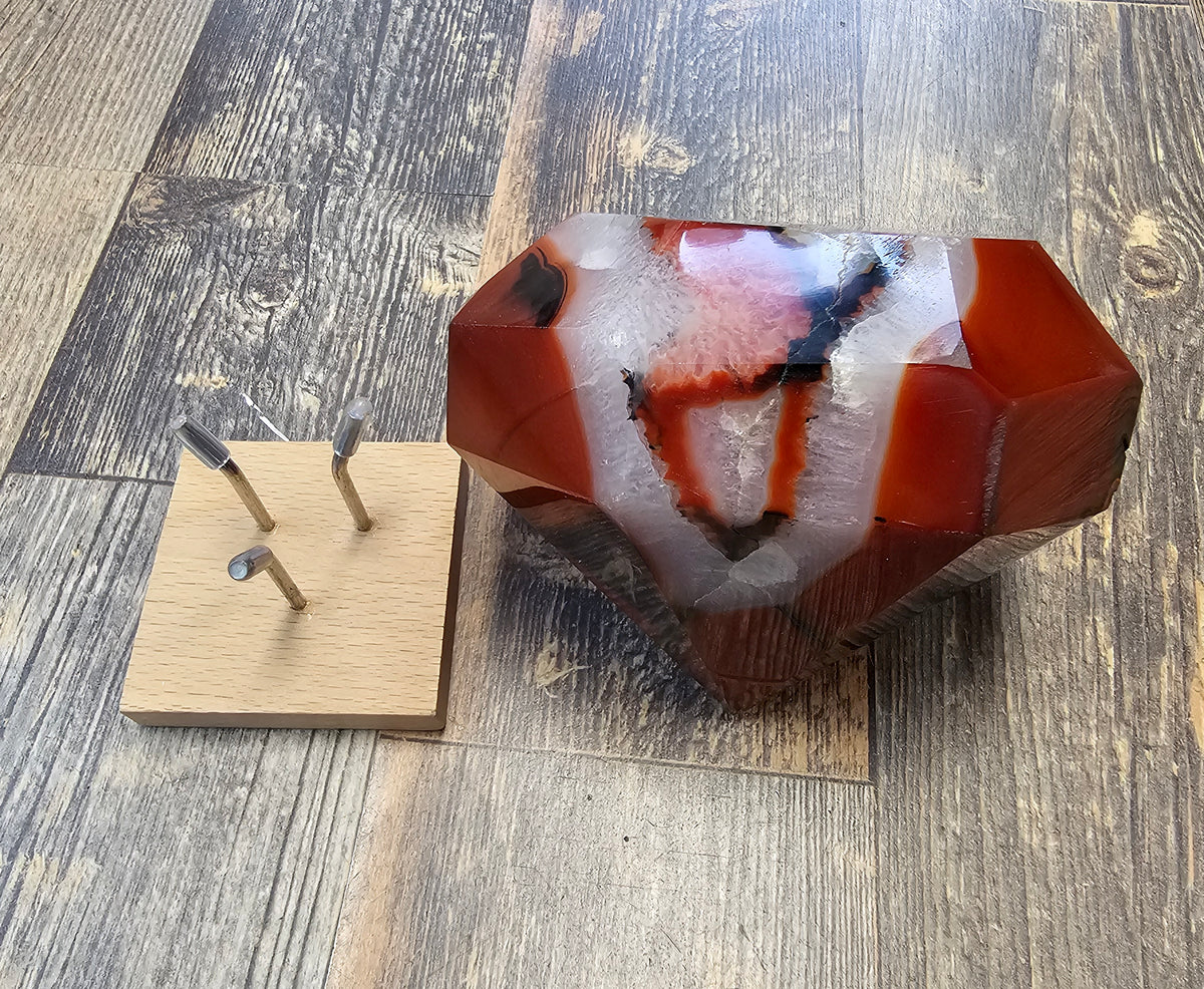 1.4kg Carnelian Diamond with stand