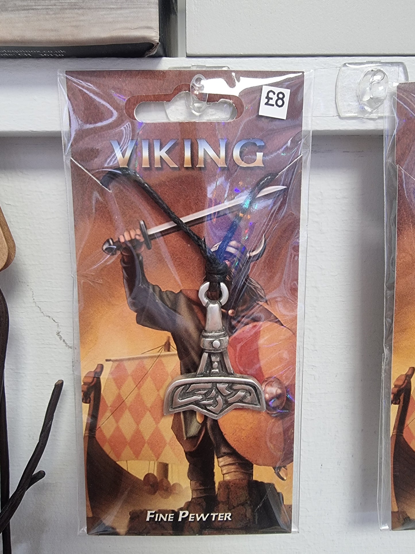 Pewter viking necklace with mjolnir