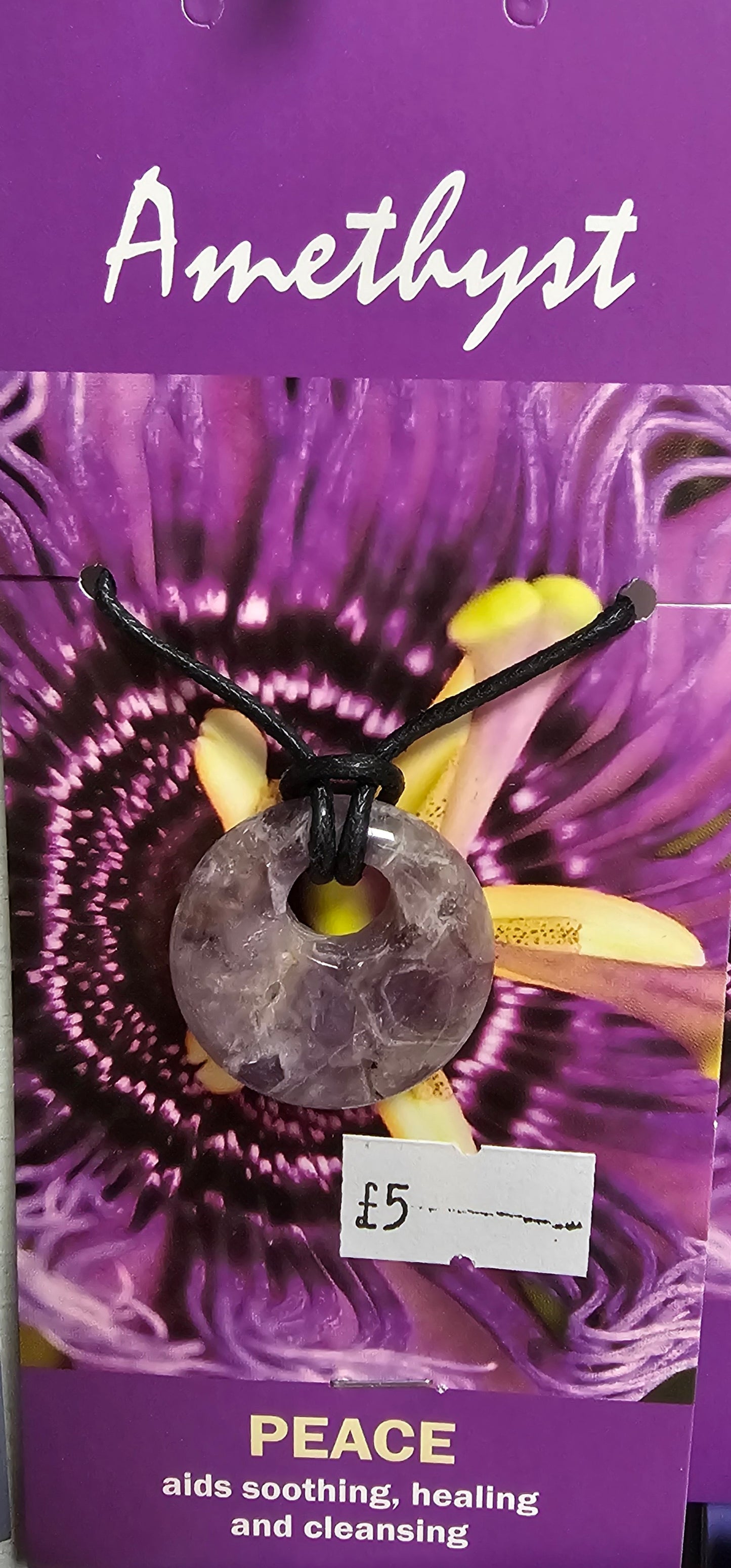 Amethyst Pendent on black cord