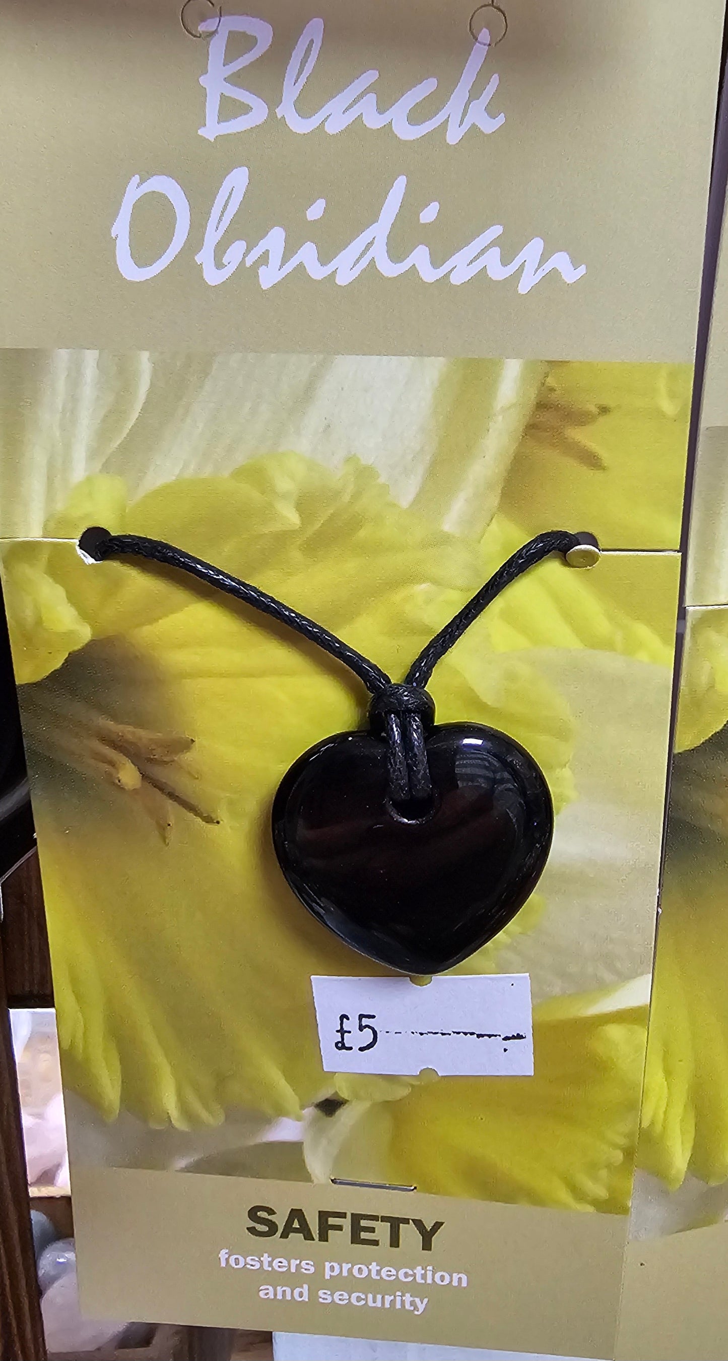 Black Obsidian pendant on black cord