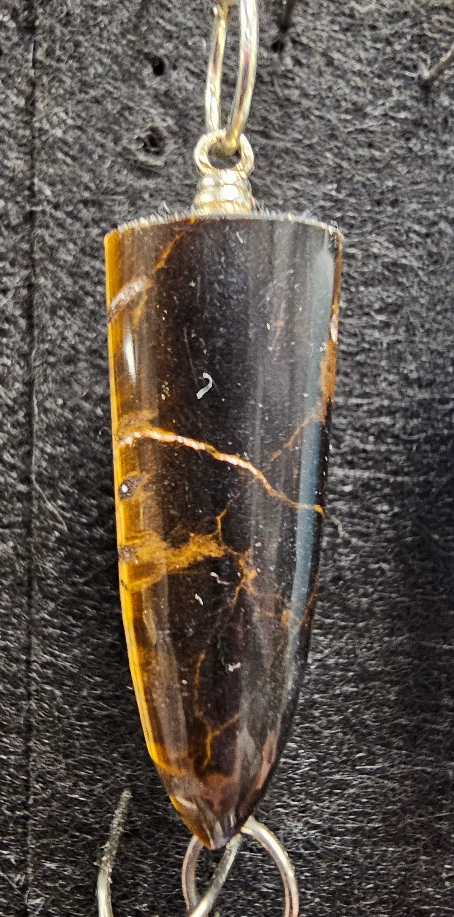 Tiger Eye bullet point pendant