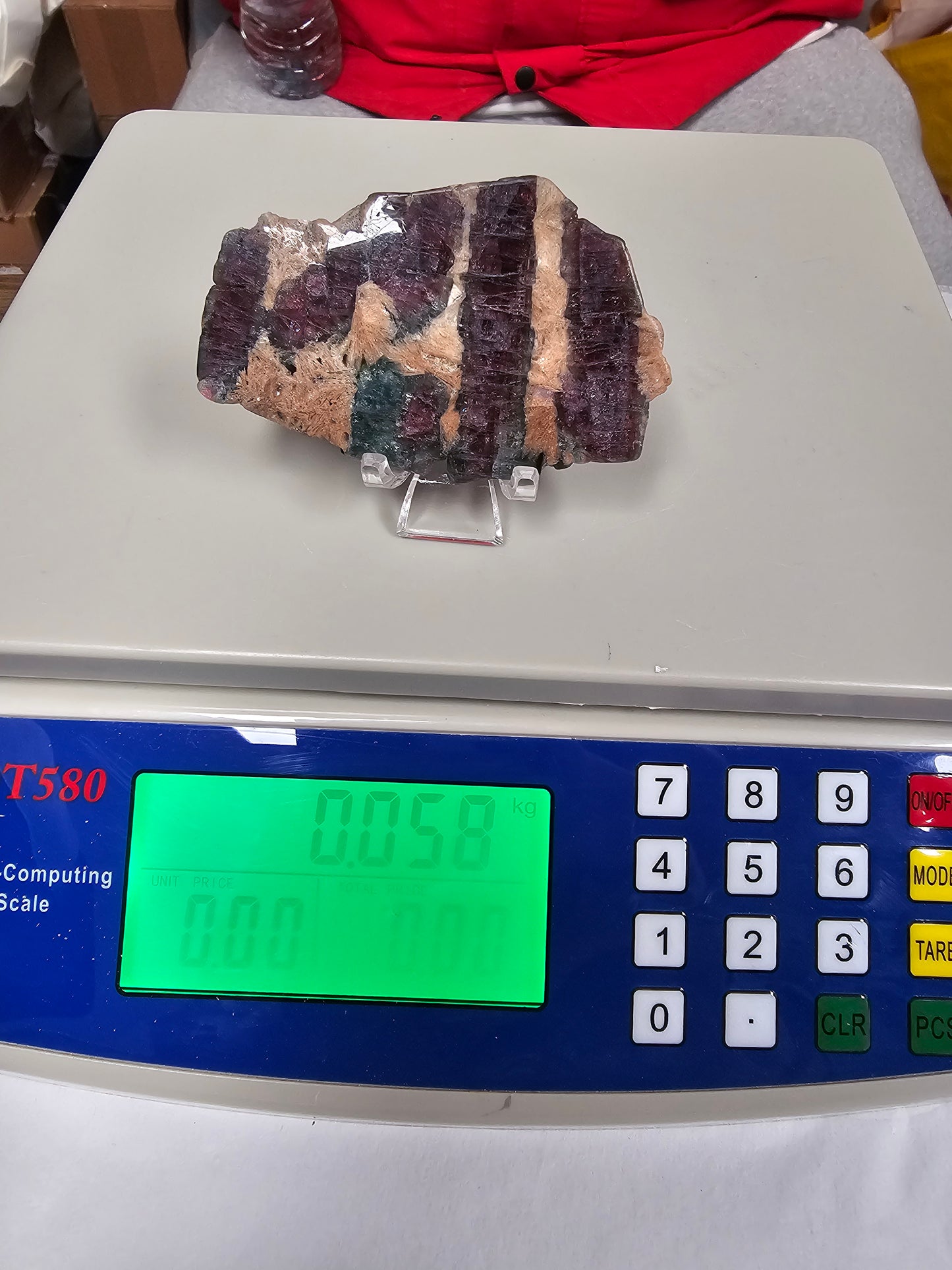 Watermelon Tourmaline in Feldspar