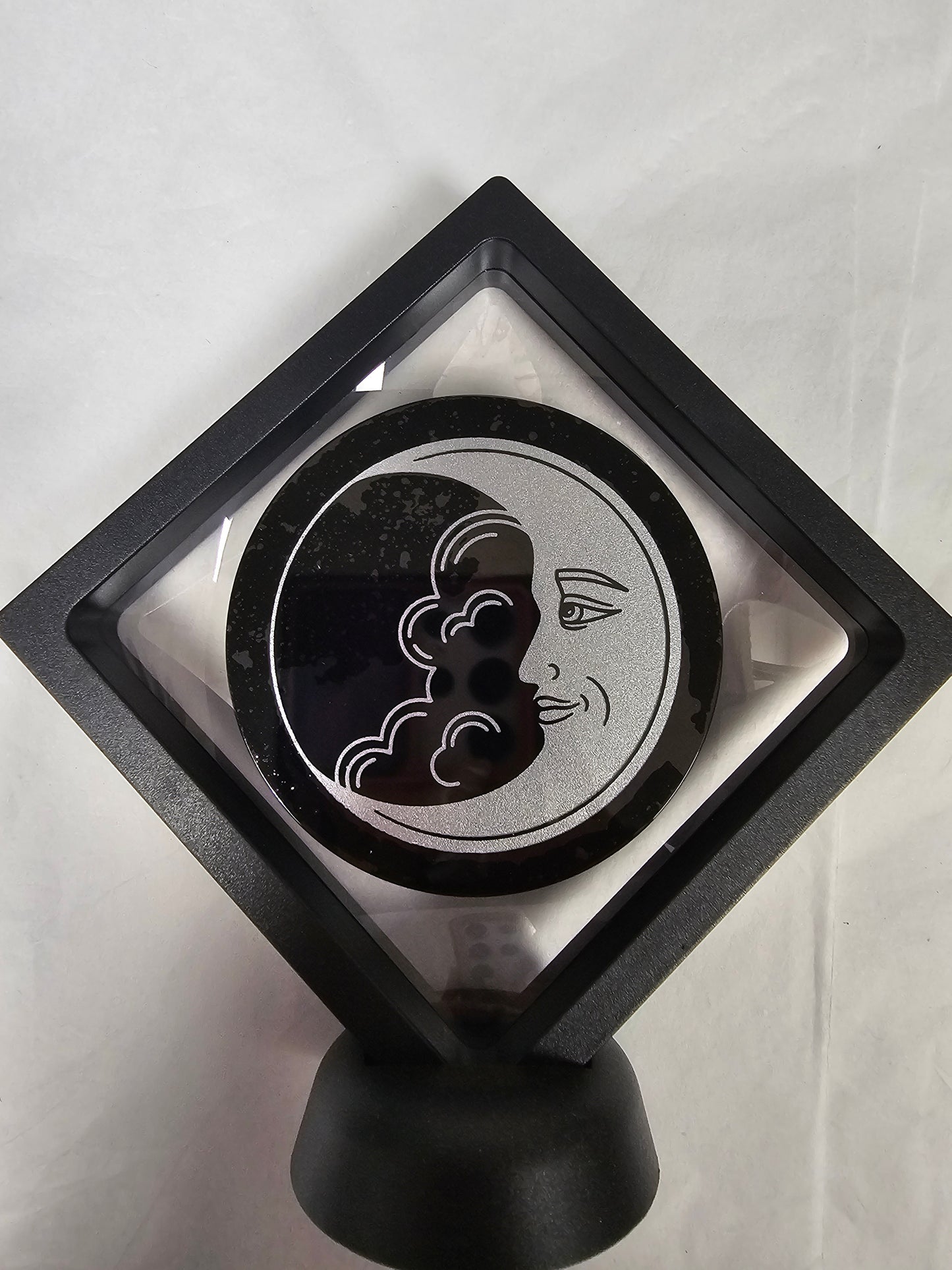 Moon Obsidian Charge Plate 8cm