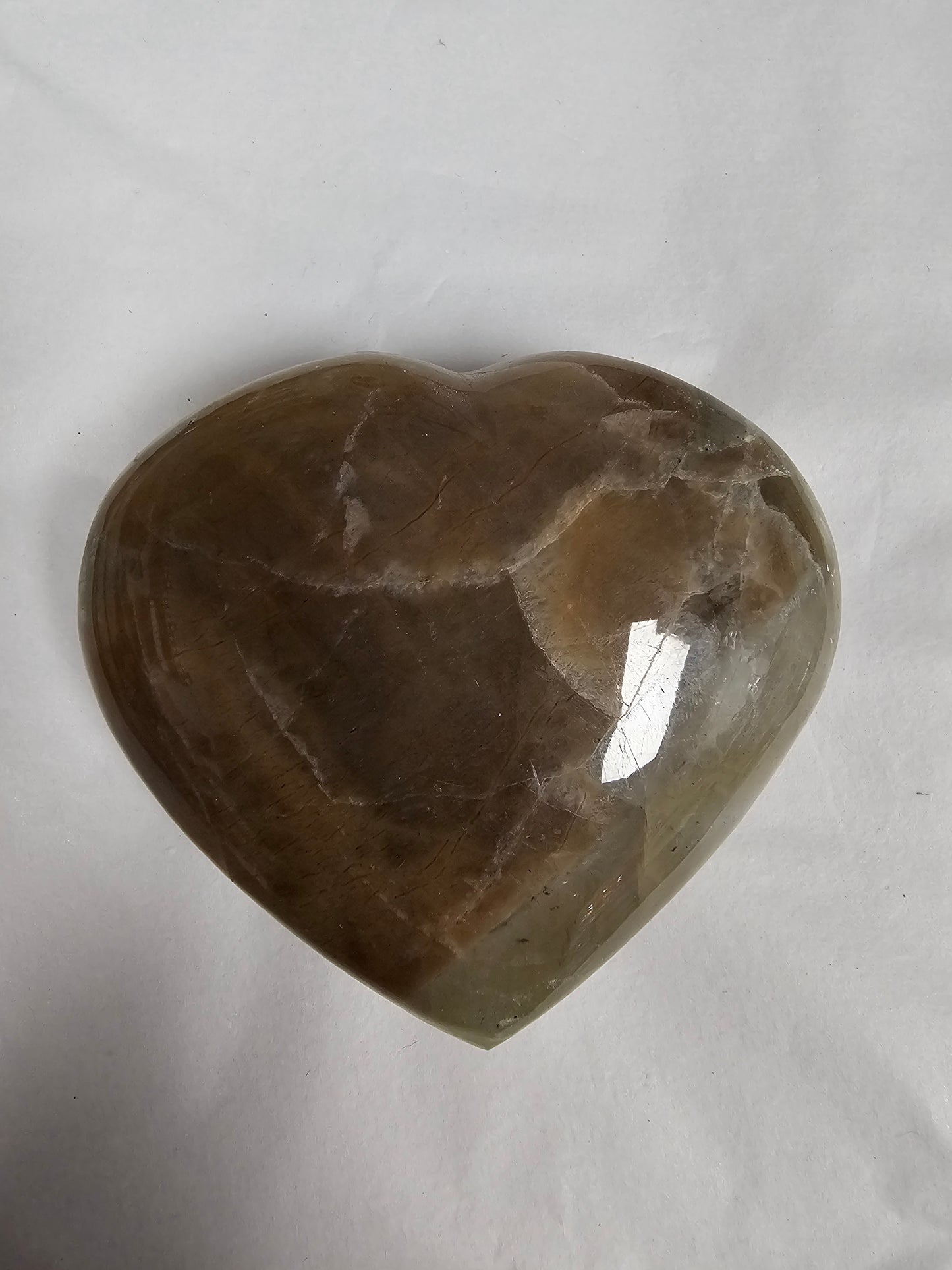 Green Moonstone Crystal Heart