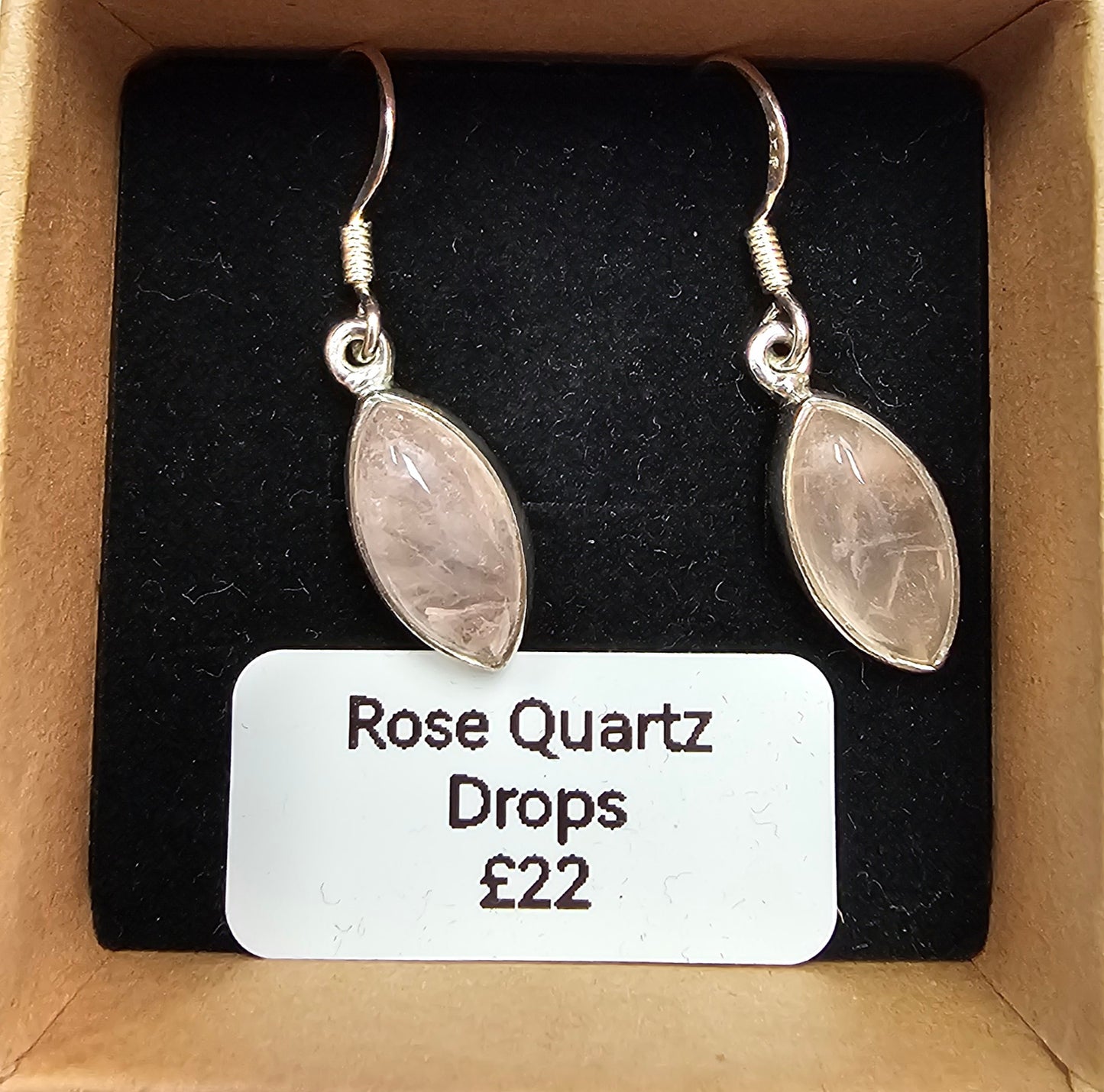 Rose Quartz Hook Earrings