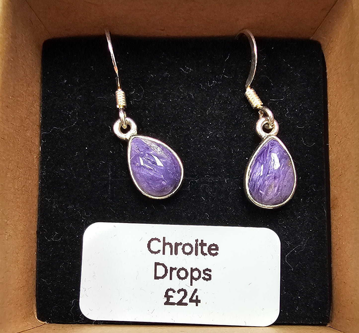 Charoite Hook Earrings
