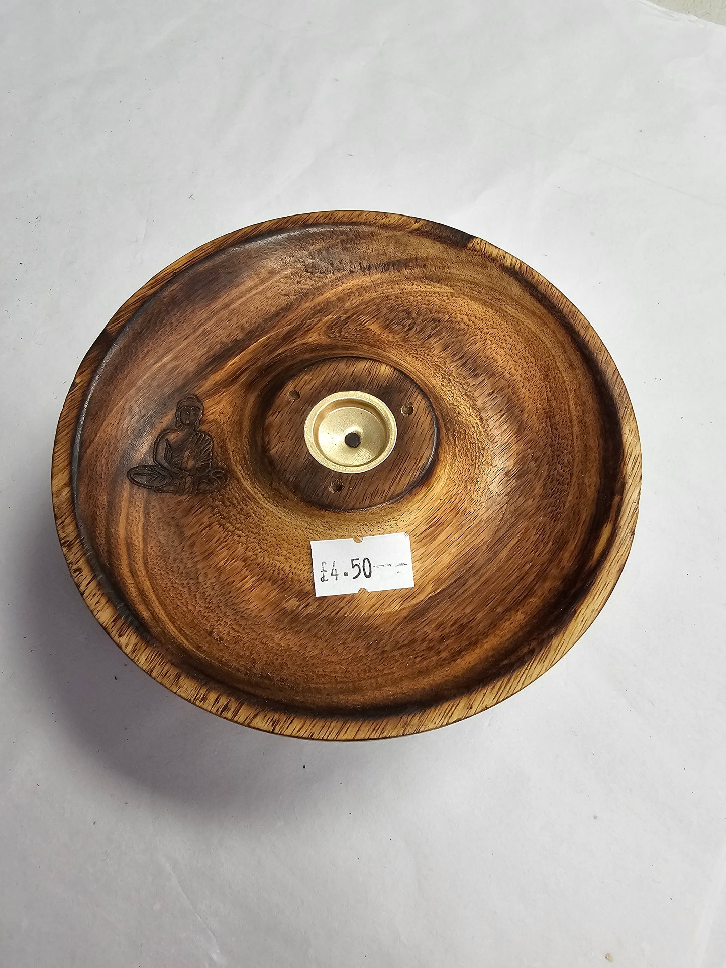 Wooden Buddha incense stick/cone holder