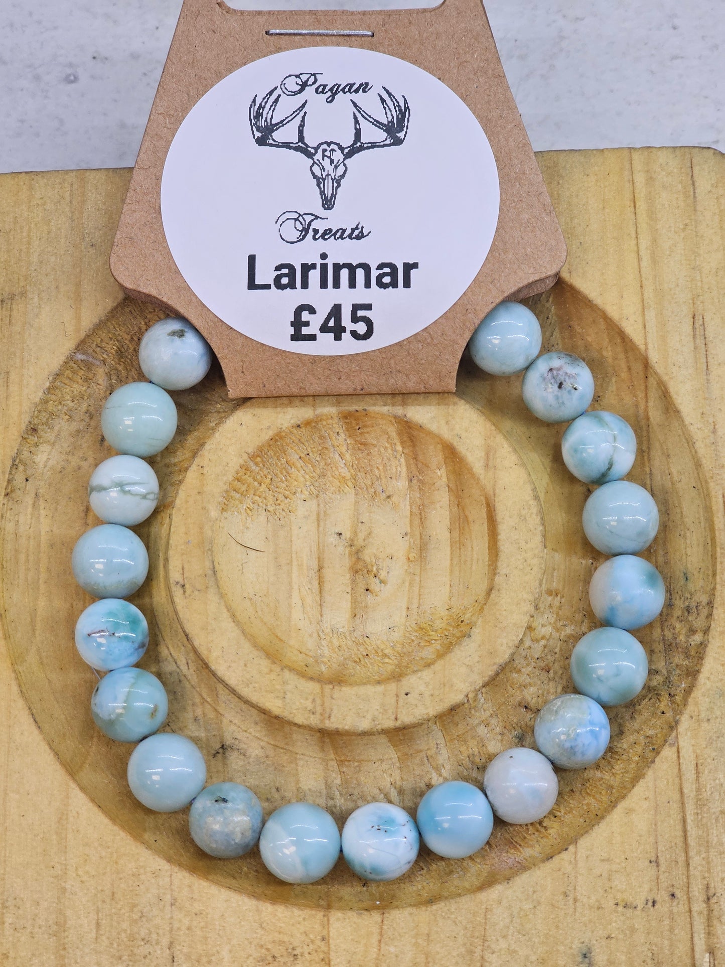 Larimar 8mm bead bracelet