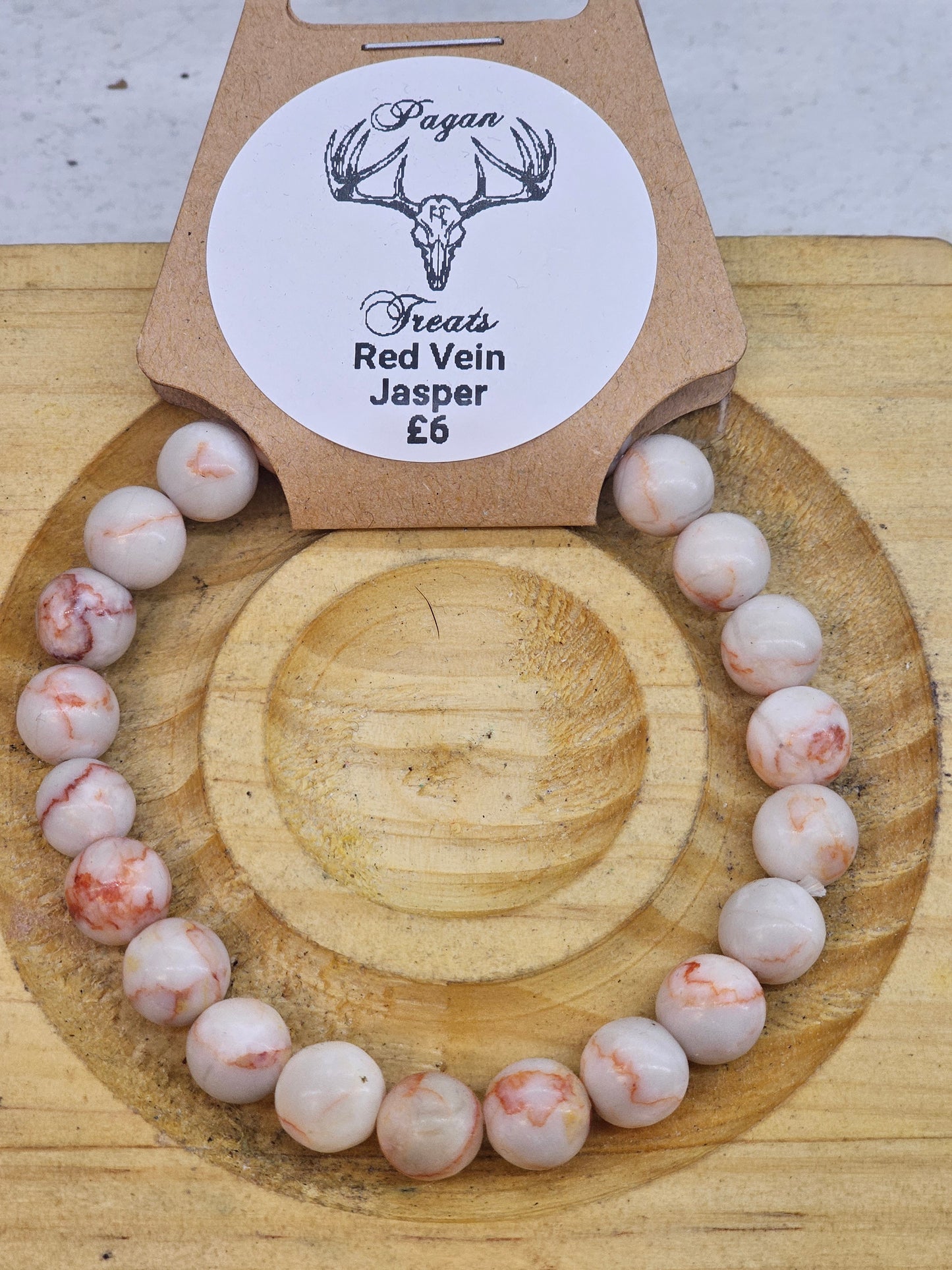 Red Vein Jasper 8mm bead bracelet