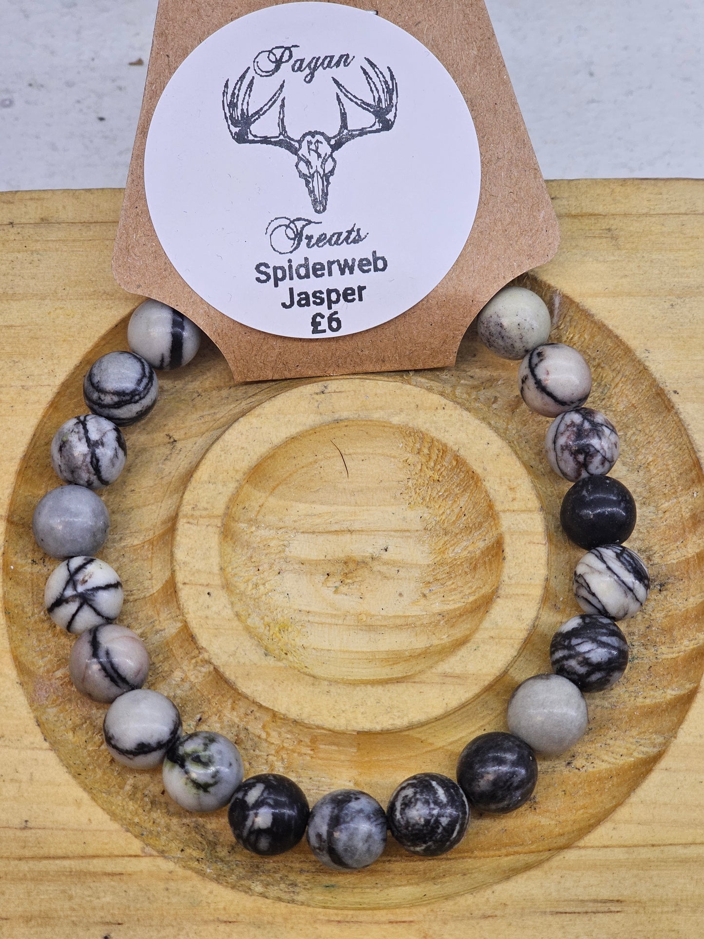 Spider Web Jasper 8mm bead bracelet