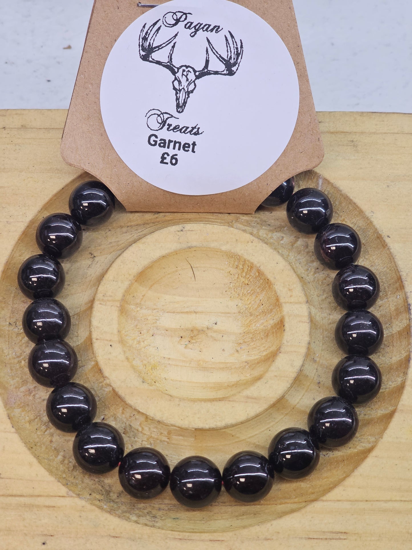 Garnet 8mm bead bracelet