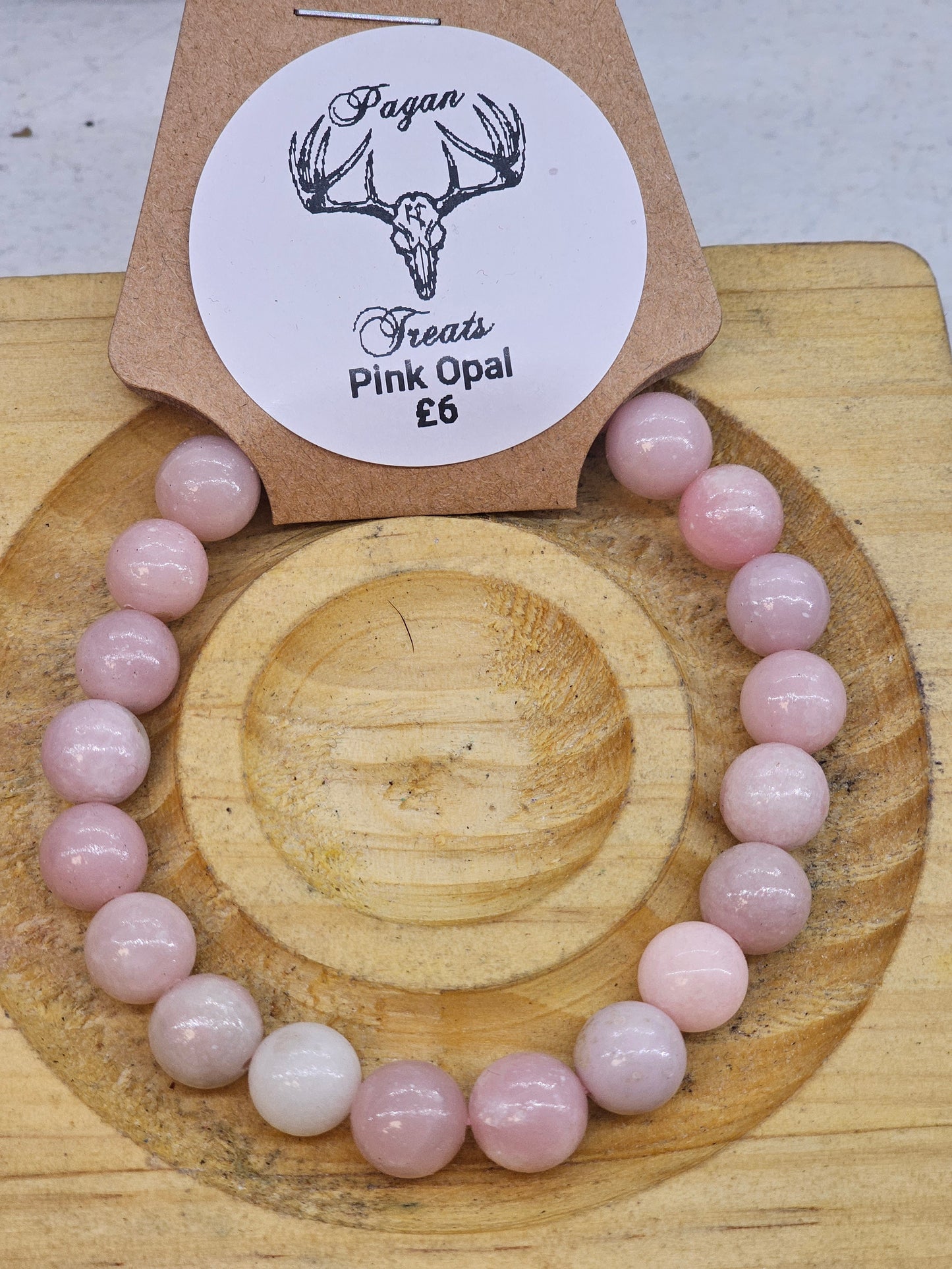 Pink Opal 8mm bead bracelet