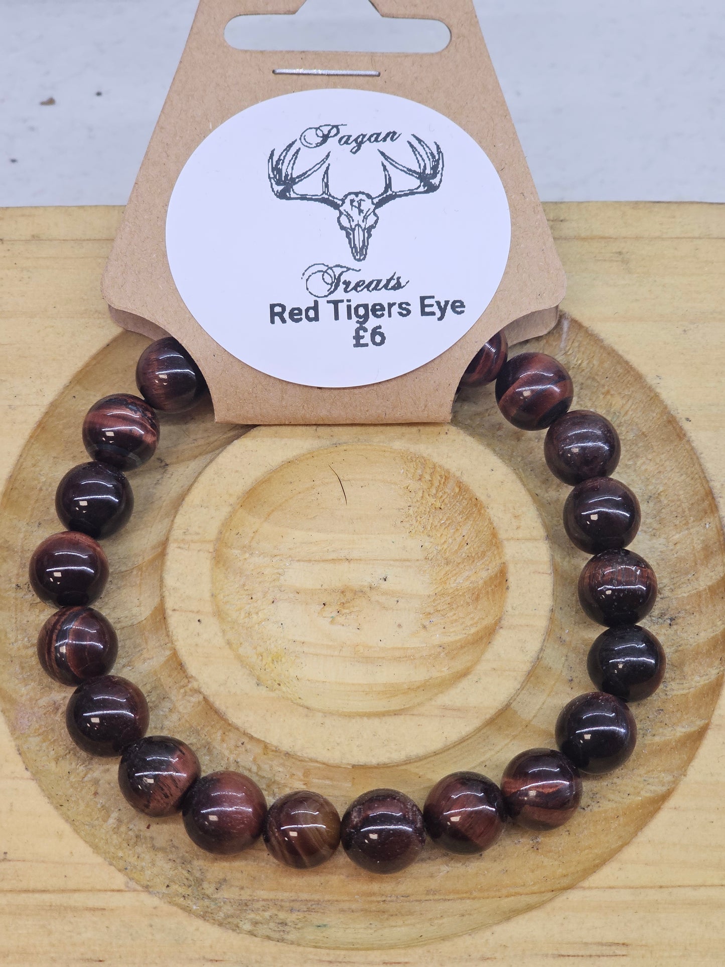 Red Tigers Eye 8mm bead bracelet