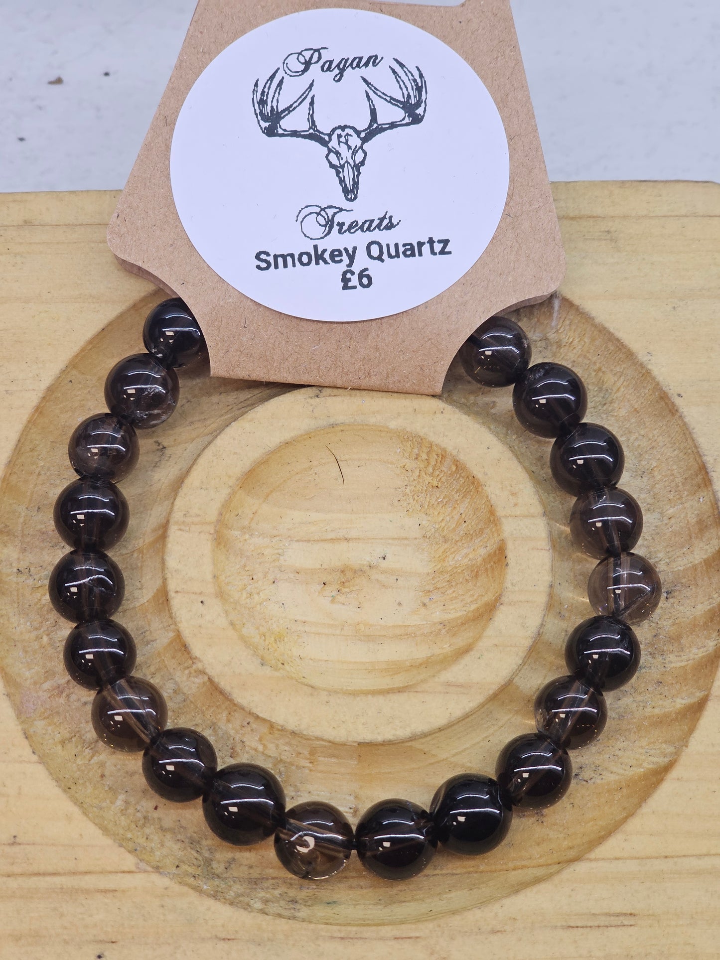 Smokey Quartz 8mm bead bracelet