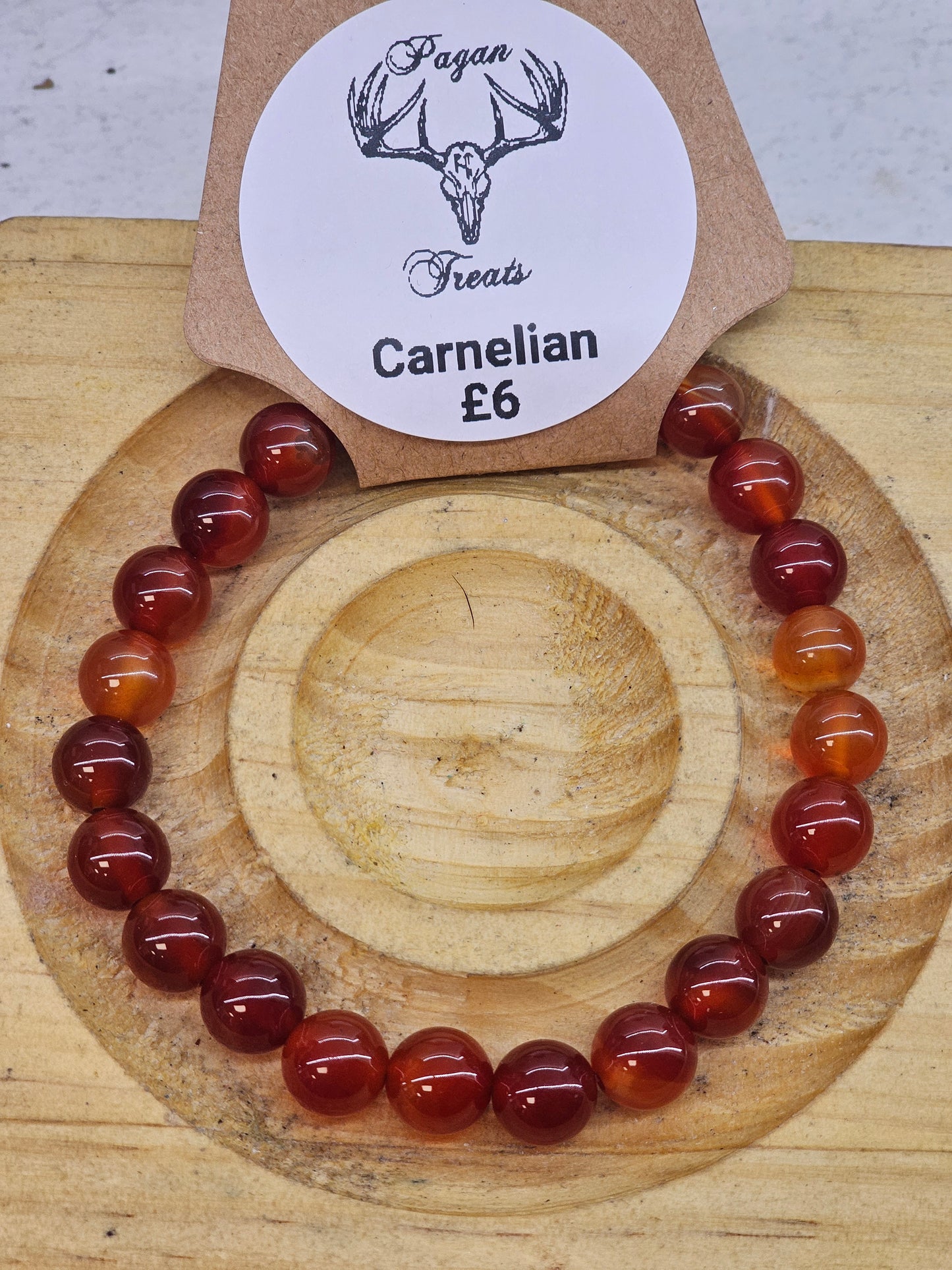 Carnelian 8mm bead bracelet