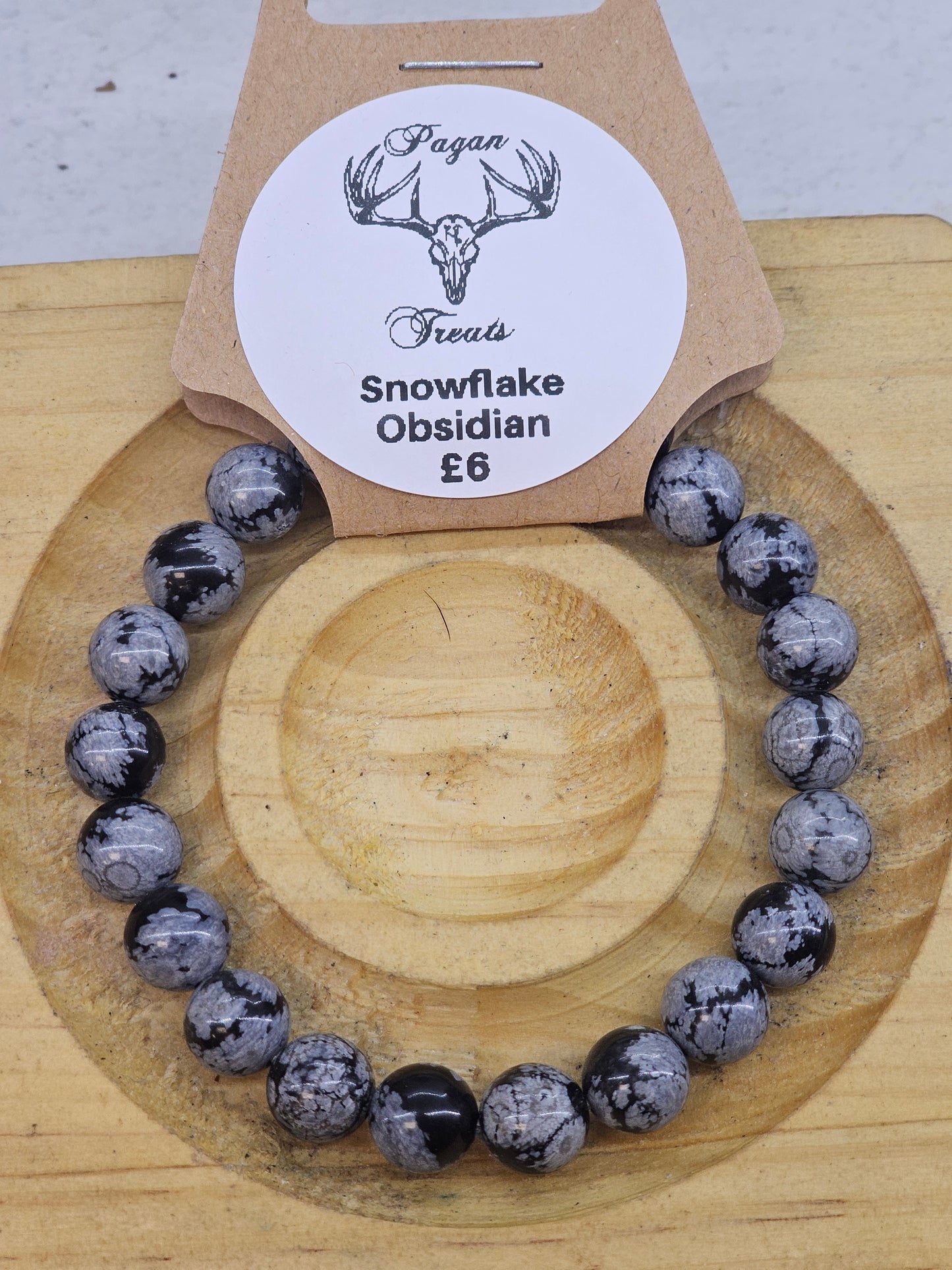 Snowflake Obsidian 8mm bead bracelet