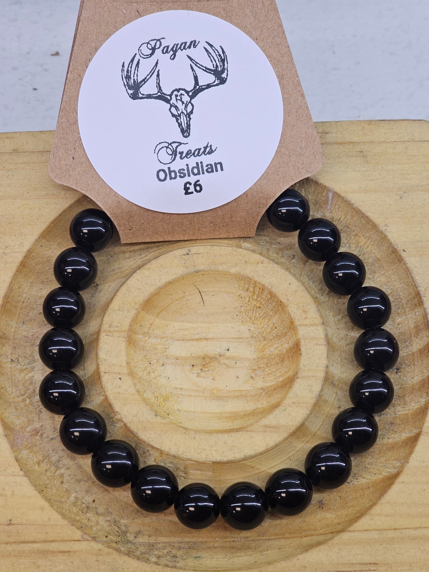 Obsidian 8mm bead bracelet