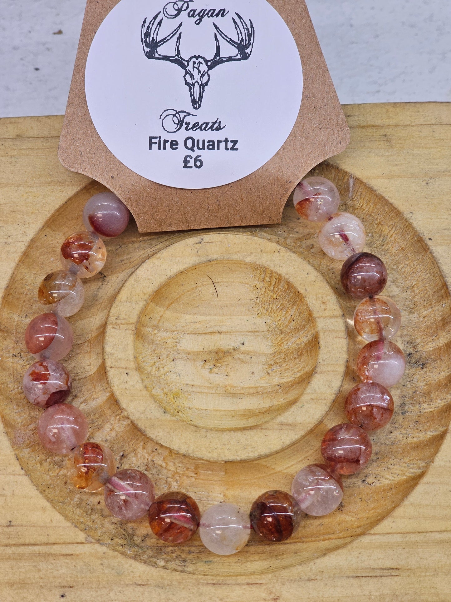 Fire Quartz 8mm bead bracelet