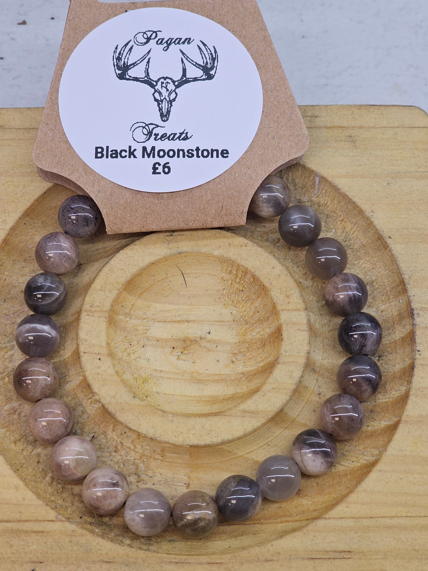 Black Moonstone 8mm bead bracelet