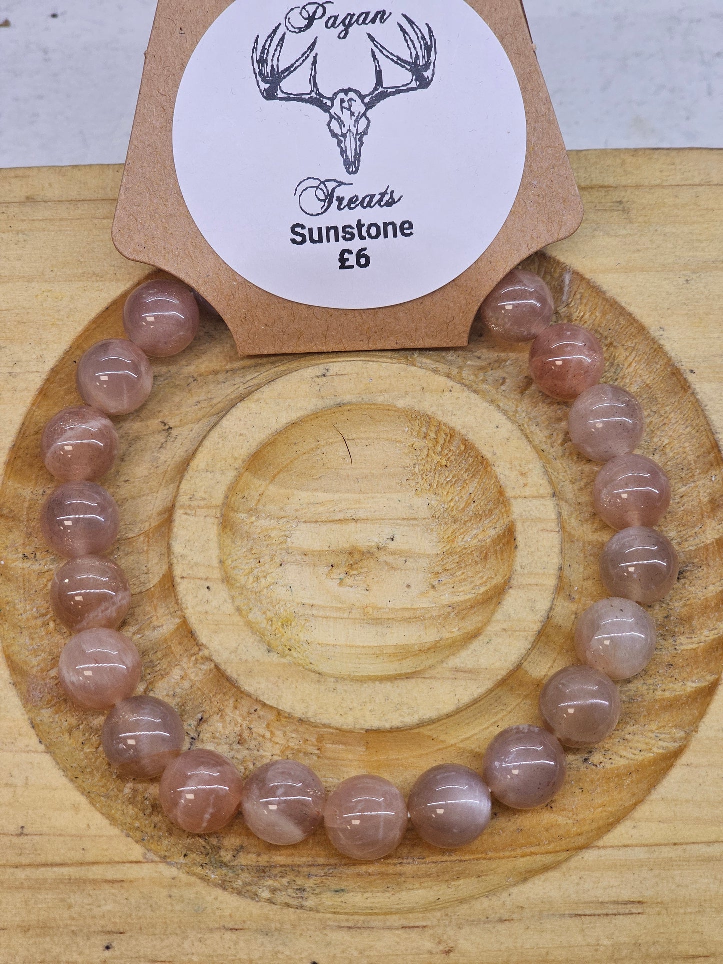 Sunstone 8mm bead bracelet