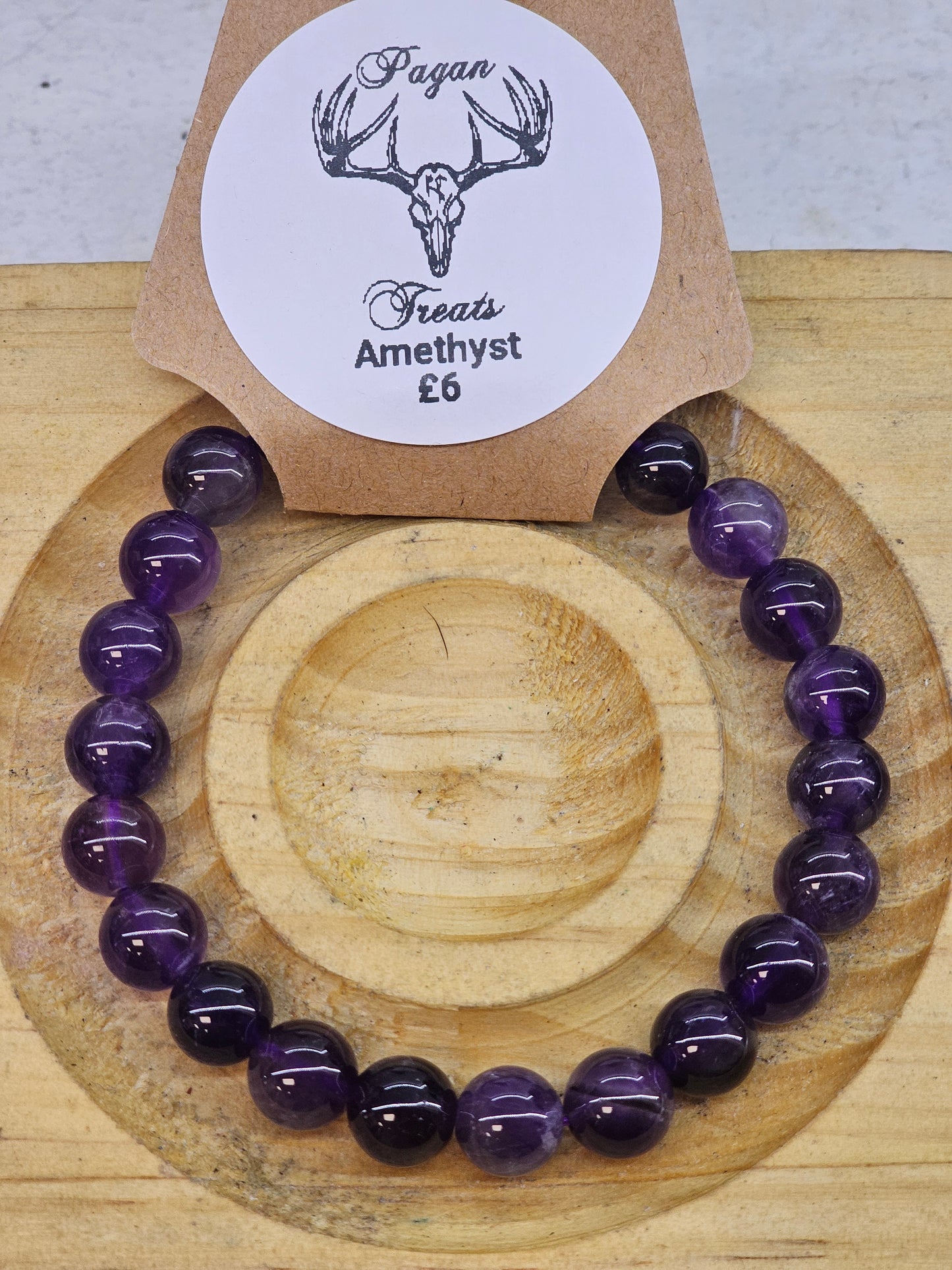 Amethyst 8mm bead bracelet