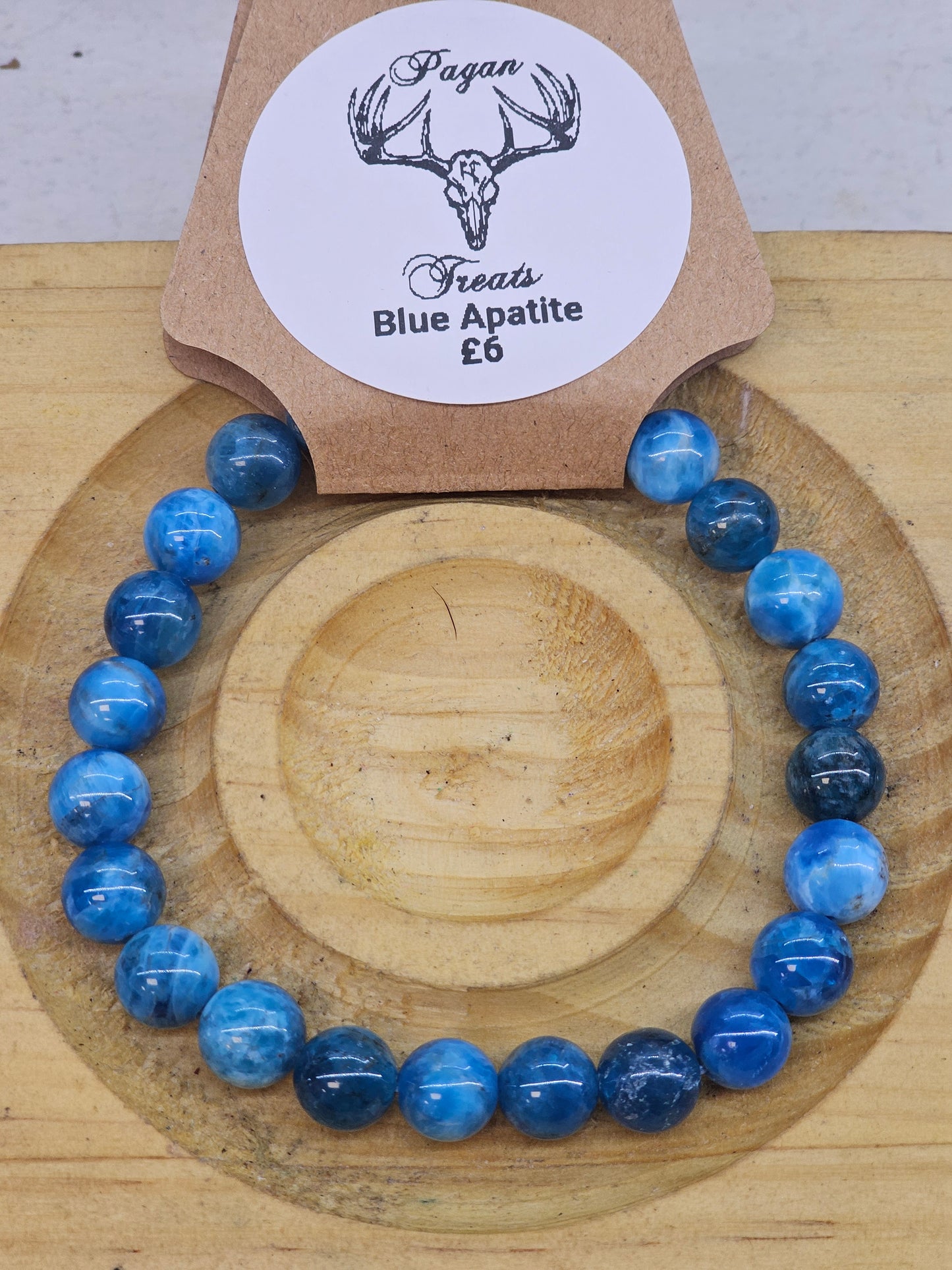 Blue Apatite 8mm bead bracelet