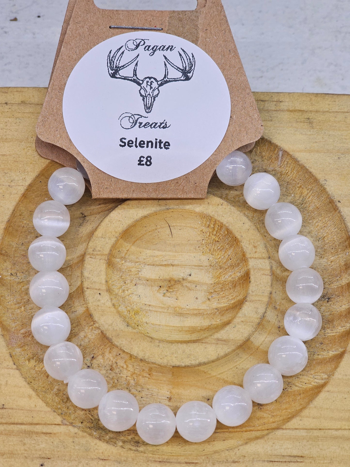 Selenite 8mm bead bracelet