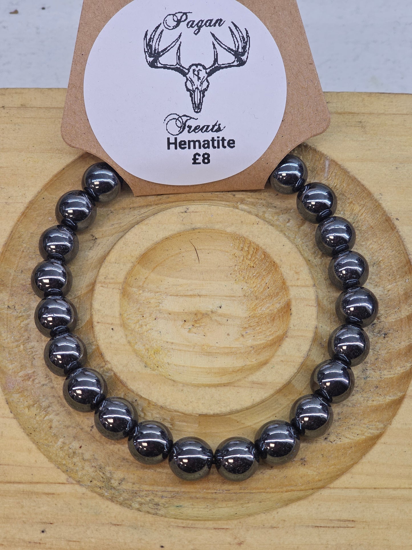 Hematite 8mm bead bracelet