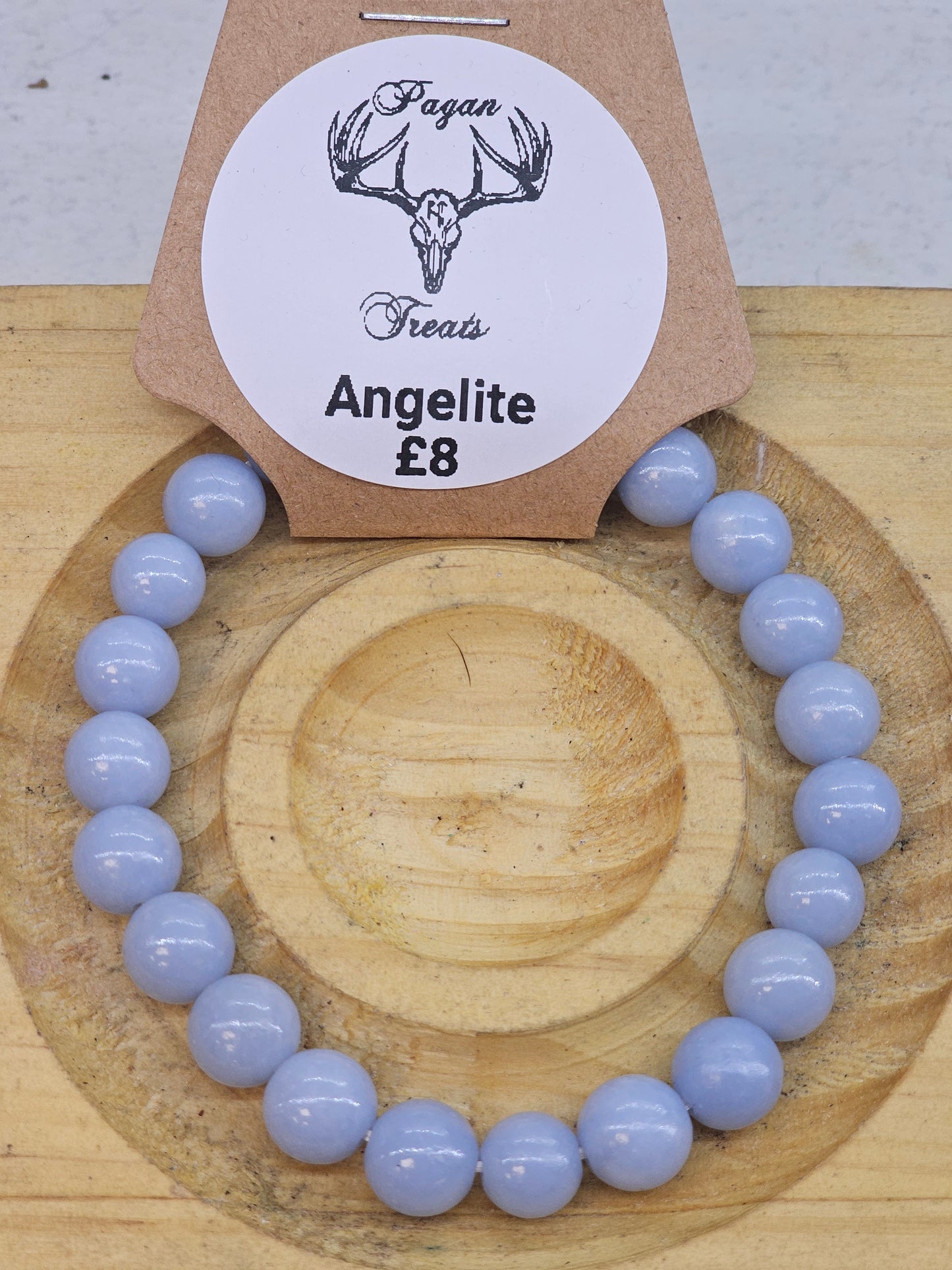 Angelite 8mm bead bracelet