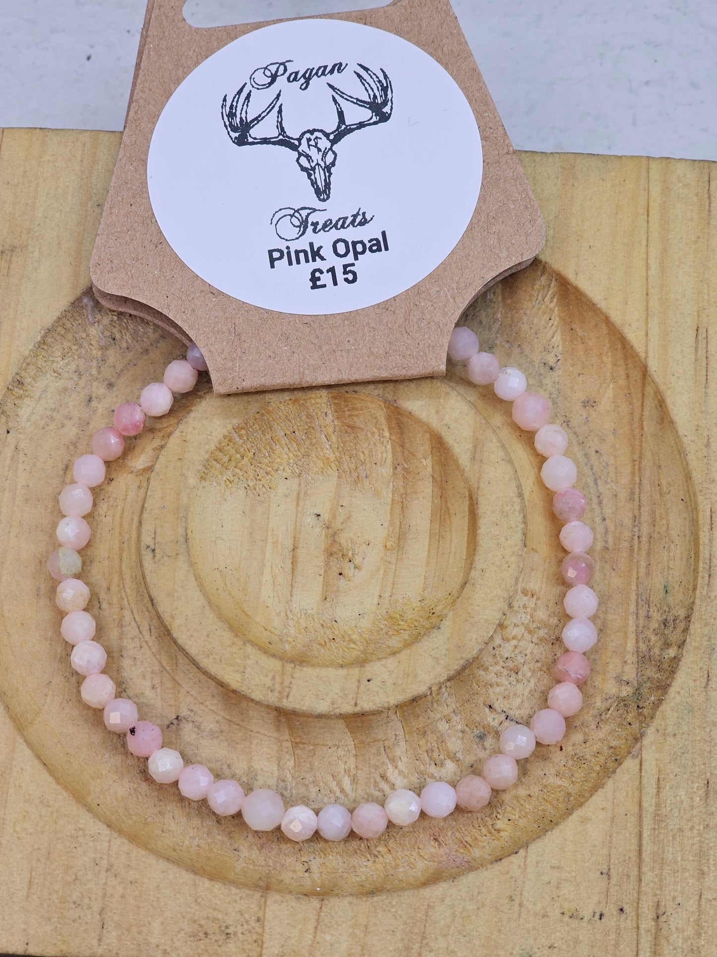 Pink Opal 4mm bead bracelet