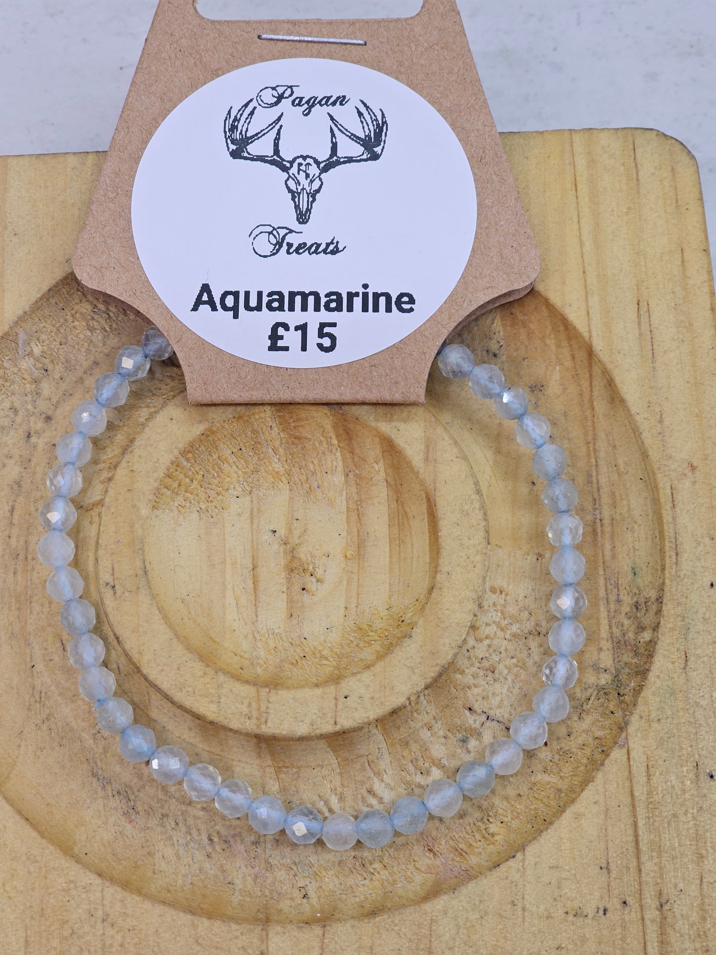 Aquamarine Facetted 4mm bead bracelet