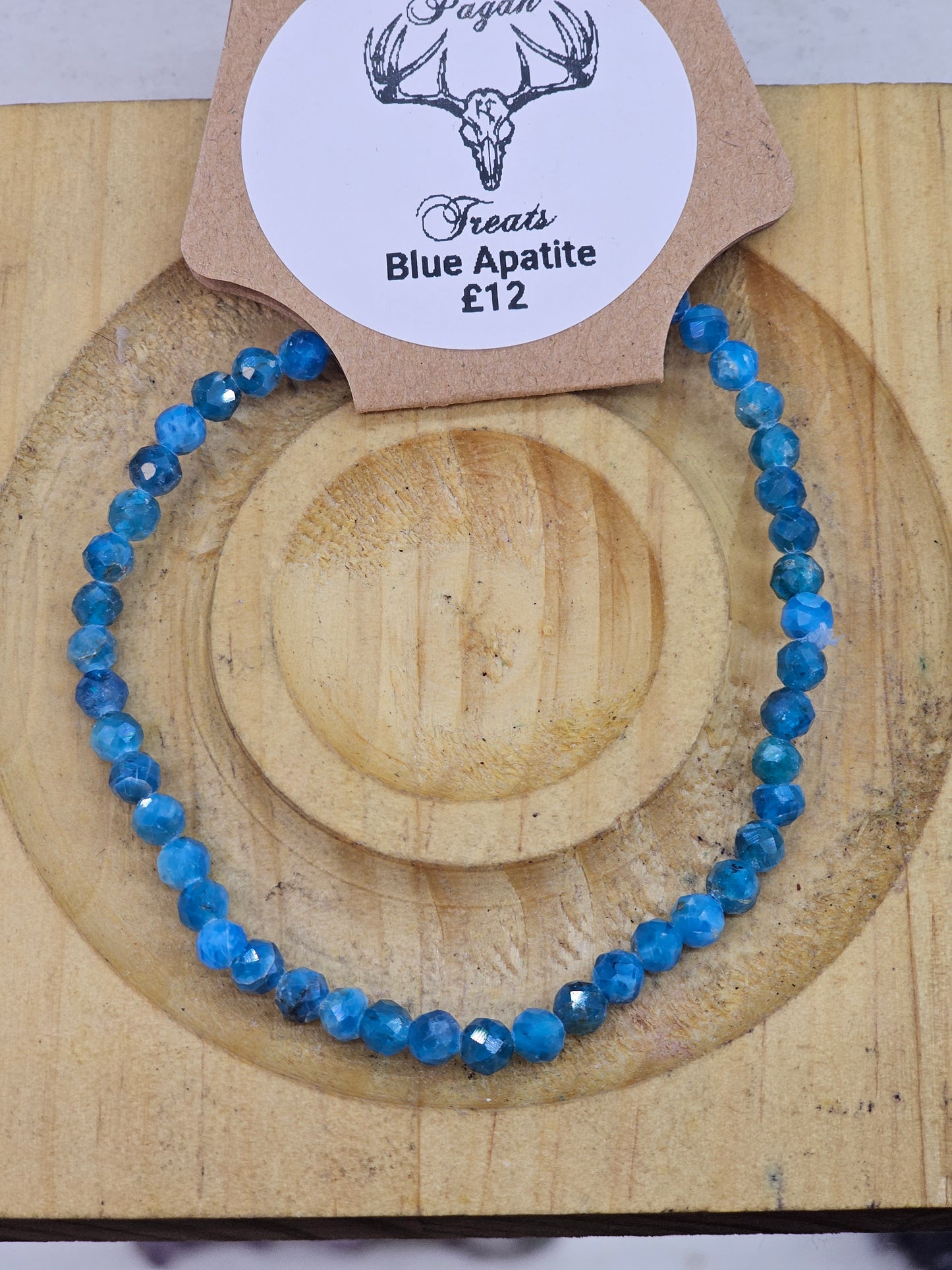 Blue Apatite Facetted 4mm bead bracelet