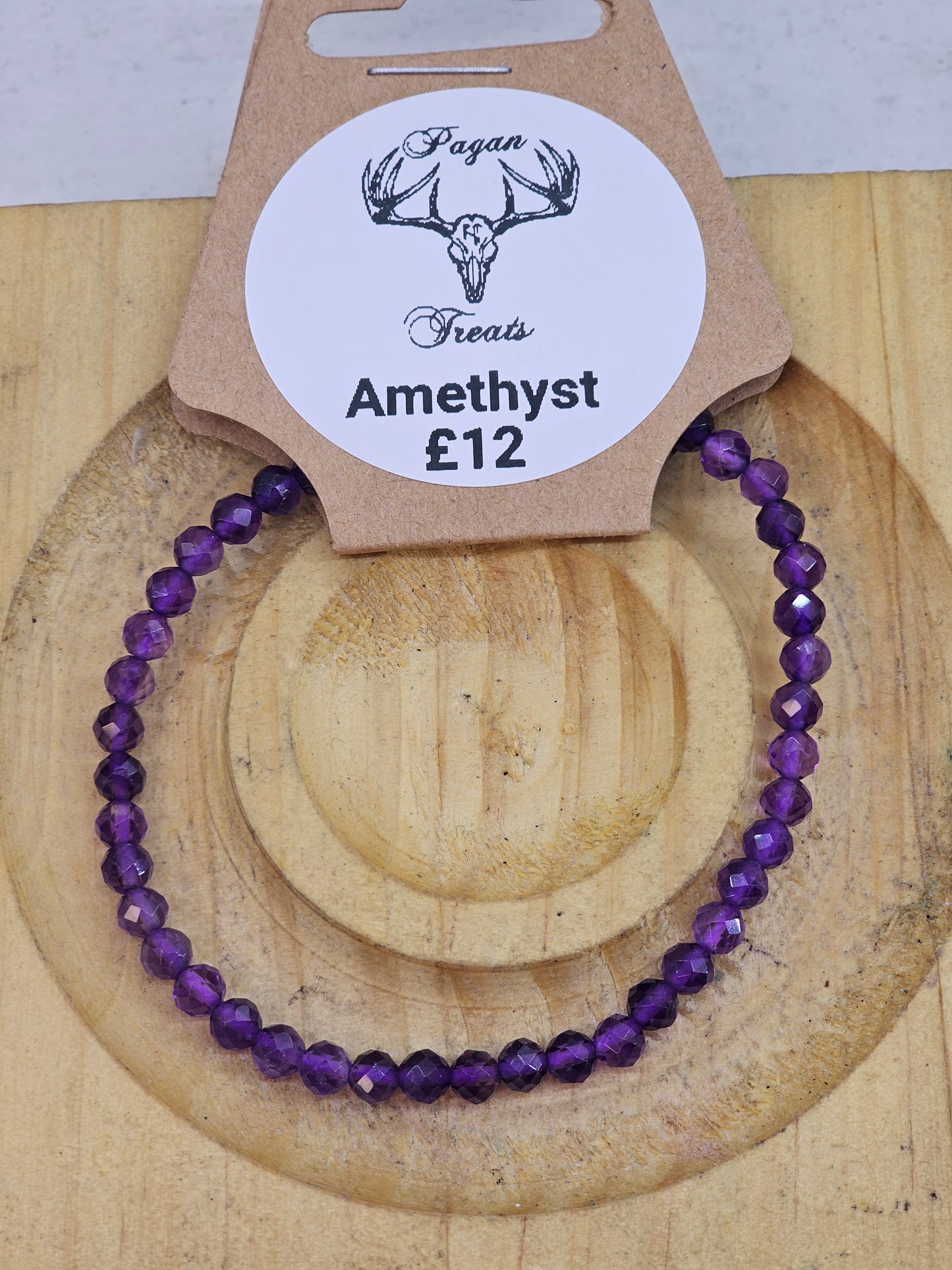 Amethyst Facetted 4mm bead bracelet