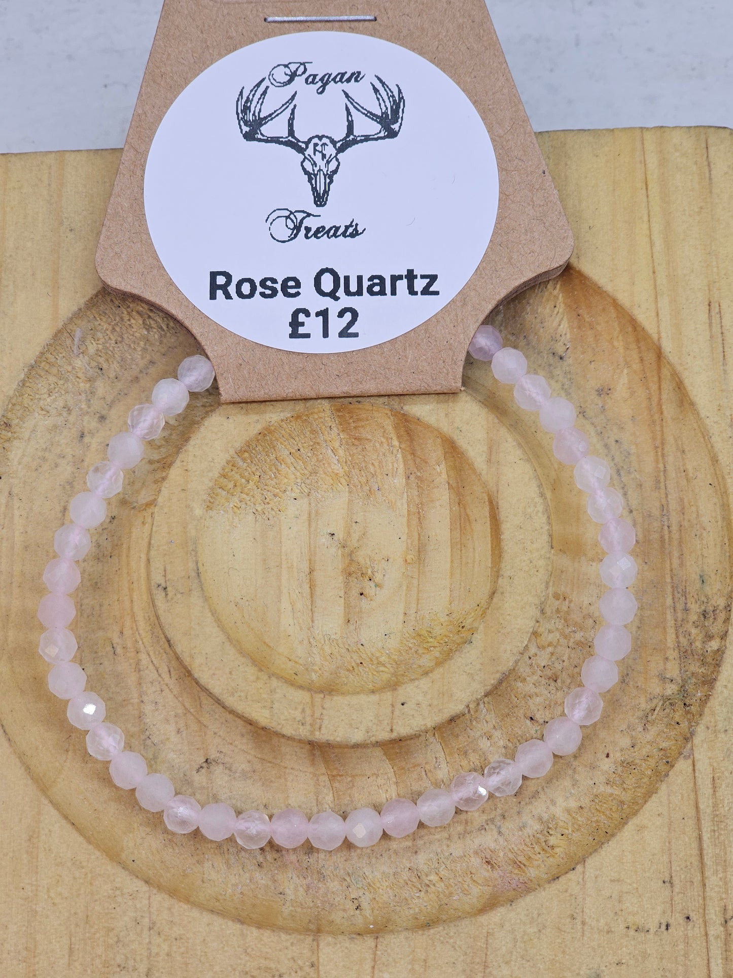 Rose Quartz Facetted 4mm bead bracelet