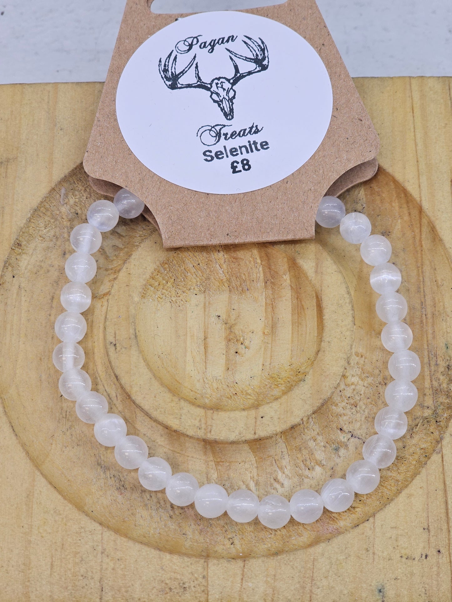 Selenite 4mm bead bracelet