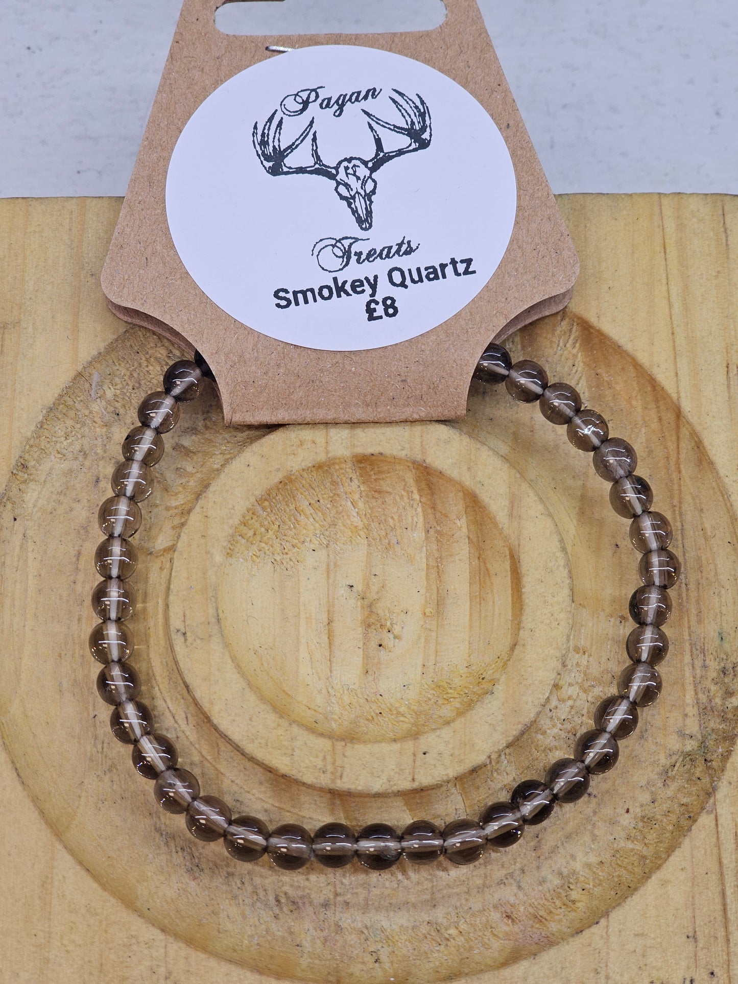 Smokey Quartz 4mm bead bracelet