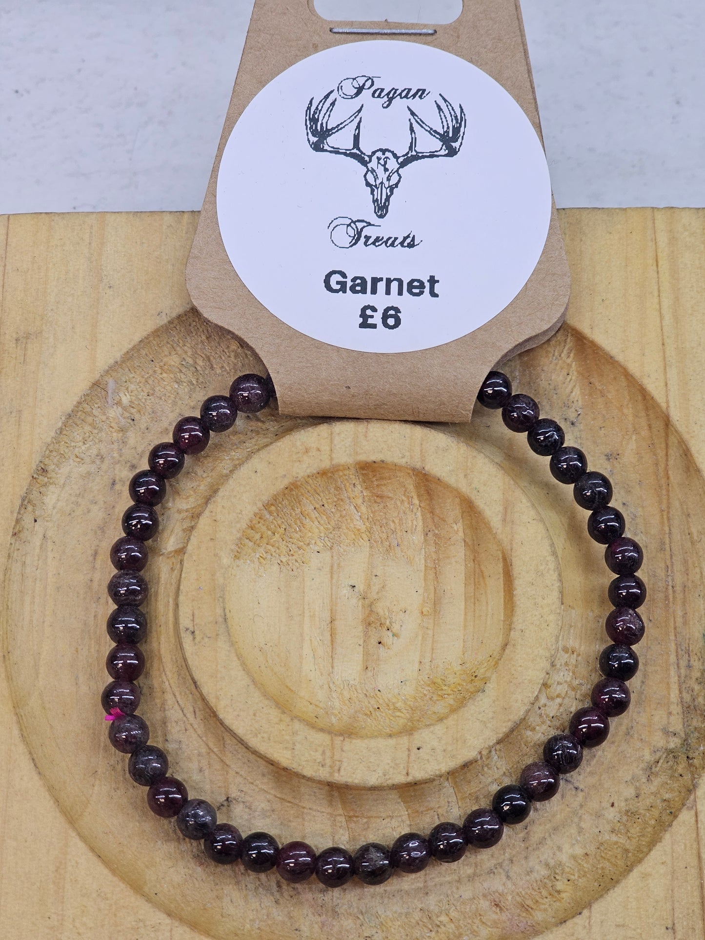 Garnet 4mm bead bracelet