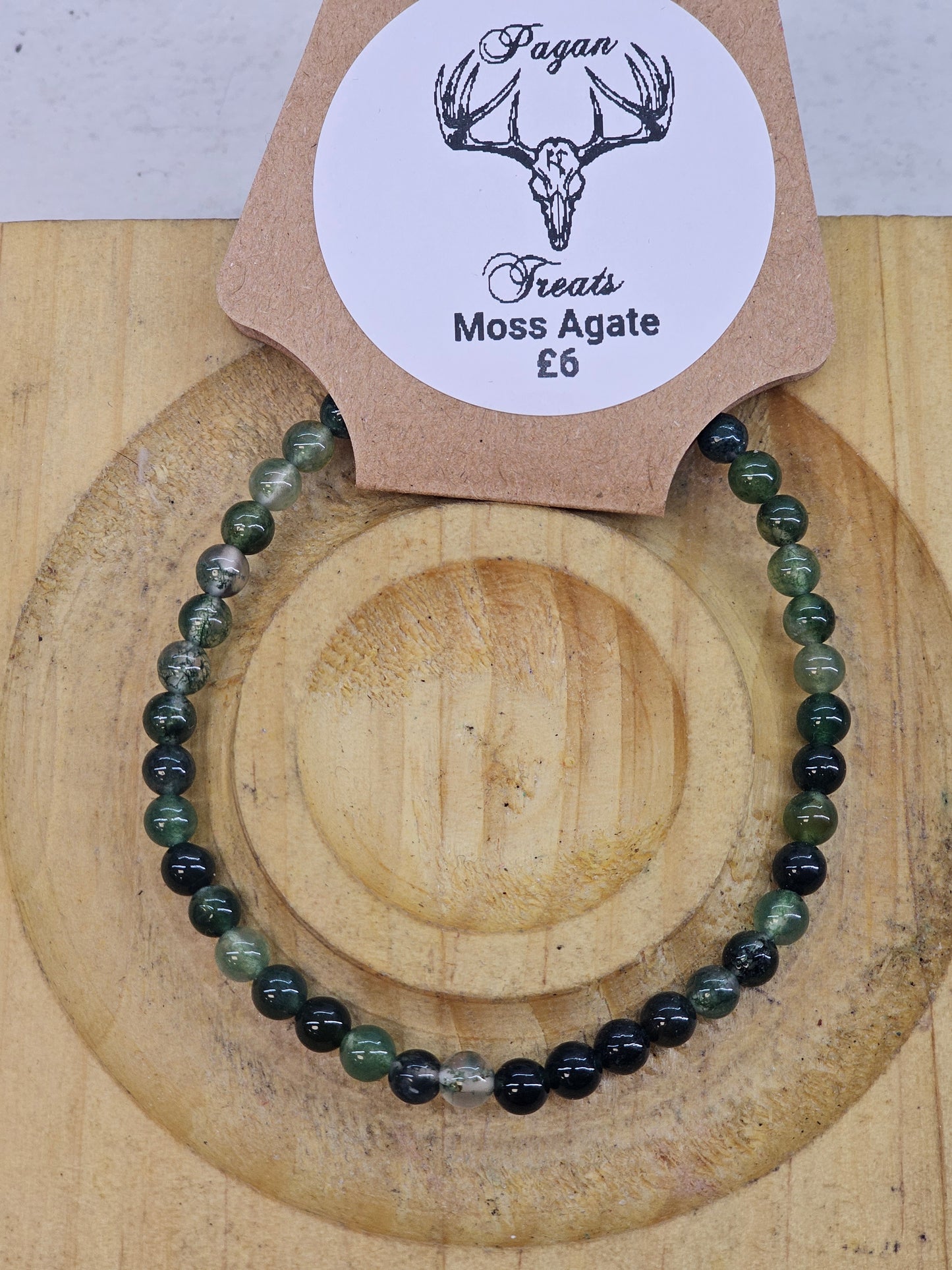 Moss Agate 4mm bead bracelet