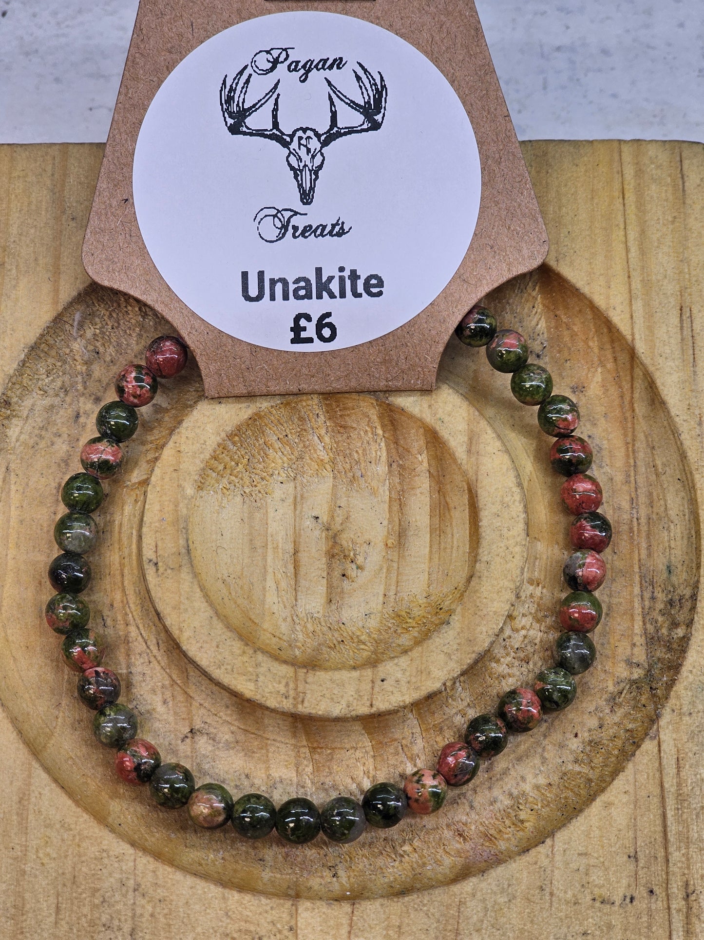 Unakite 4mm bead bracelet