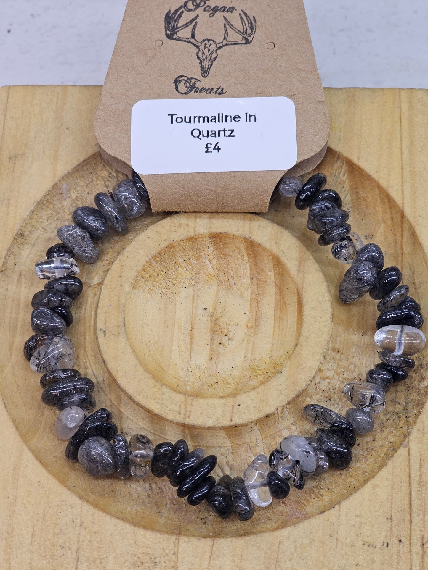 Tourmaline in Quartz chip bracelet