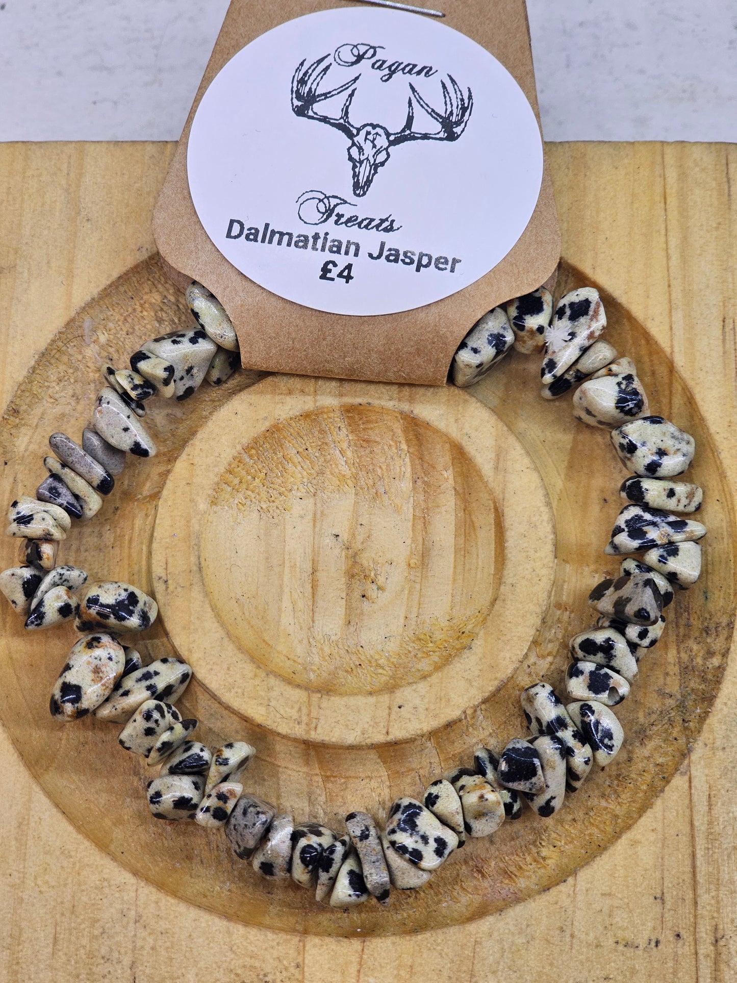 Dalmatian Jasper chip bracelet