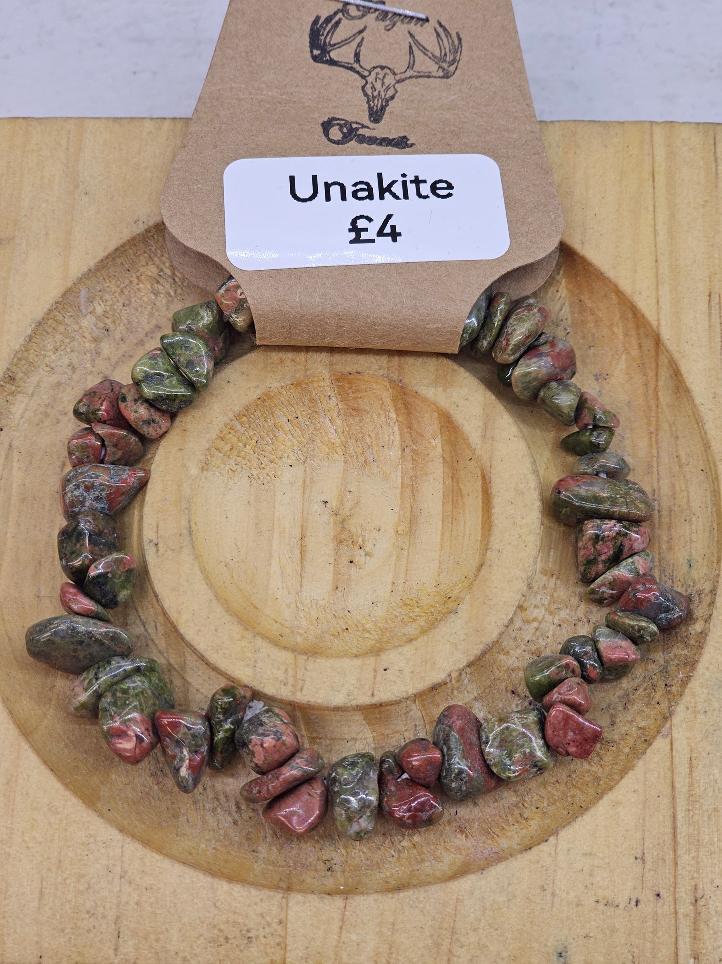 Unakite chip bracelet