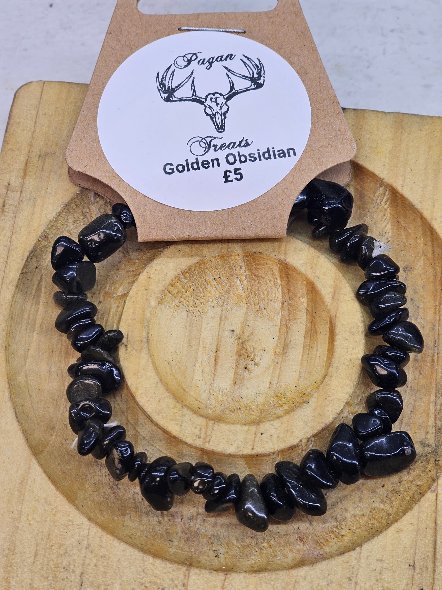 Golden Obsidian chip bracelet