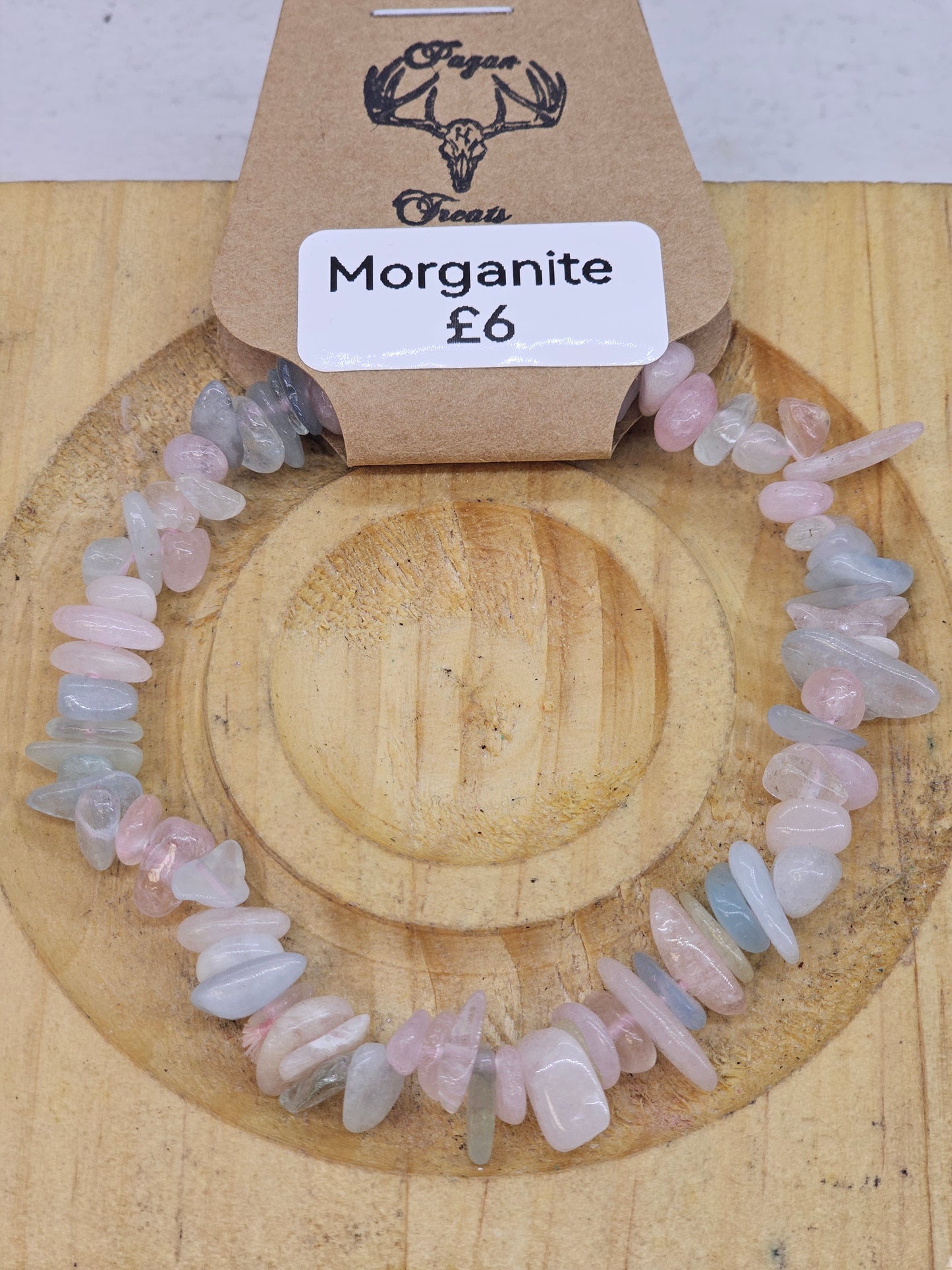 Morganite chip bracelet