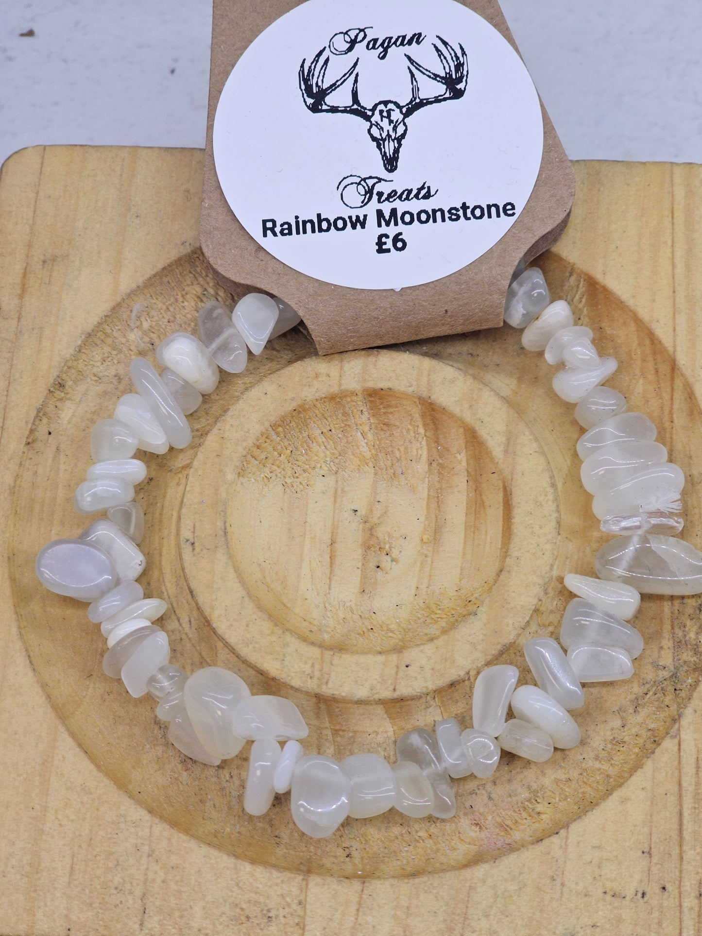 Rainbow Moonstone chip bracelet