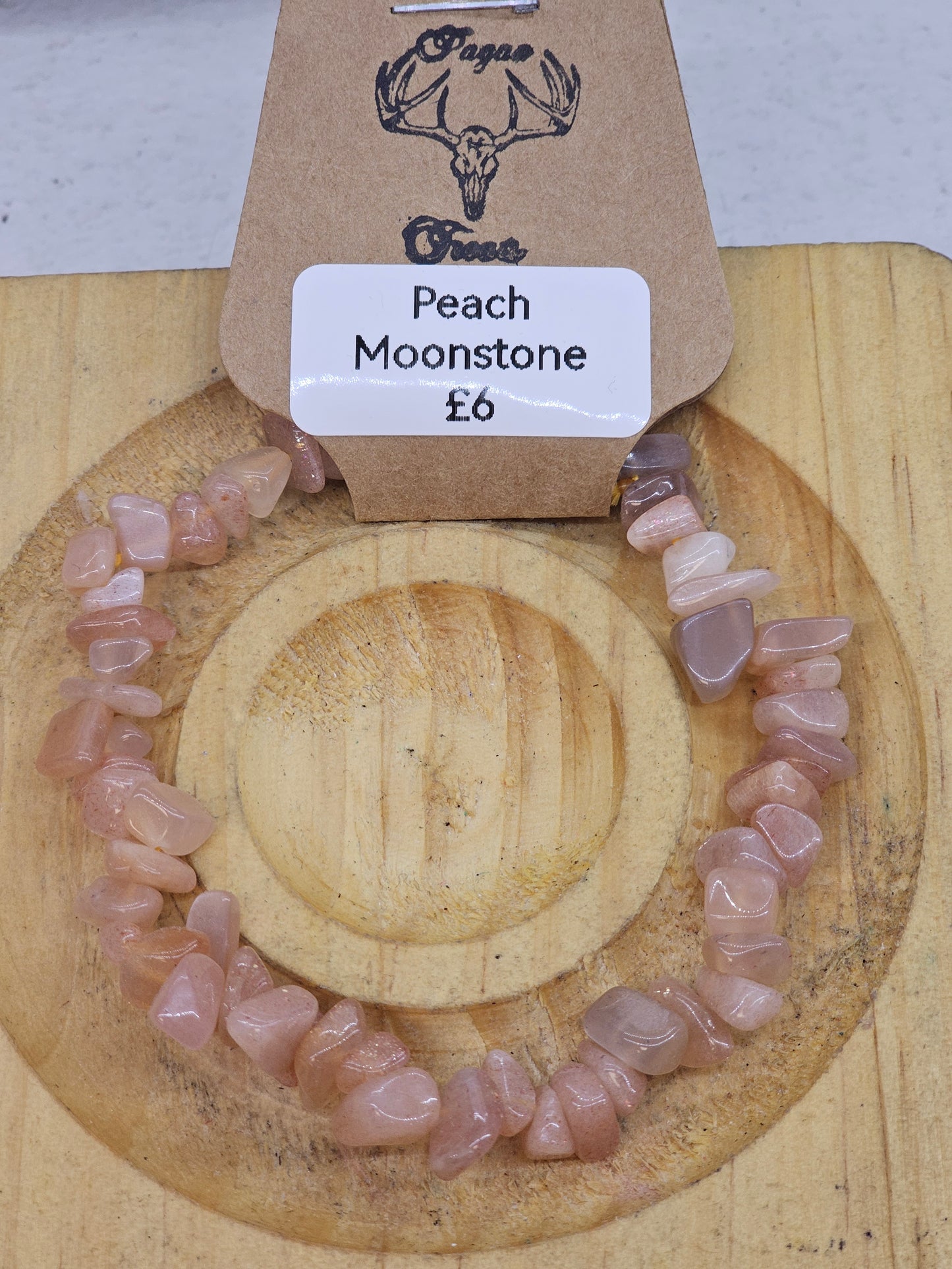 Peach Moonstone chip bracelet