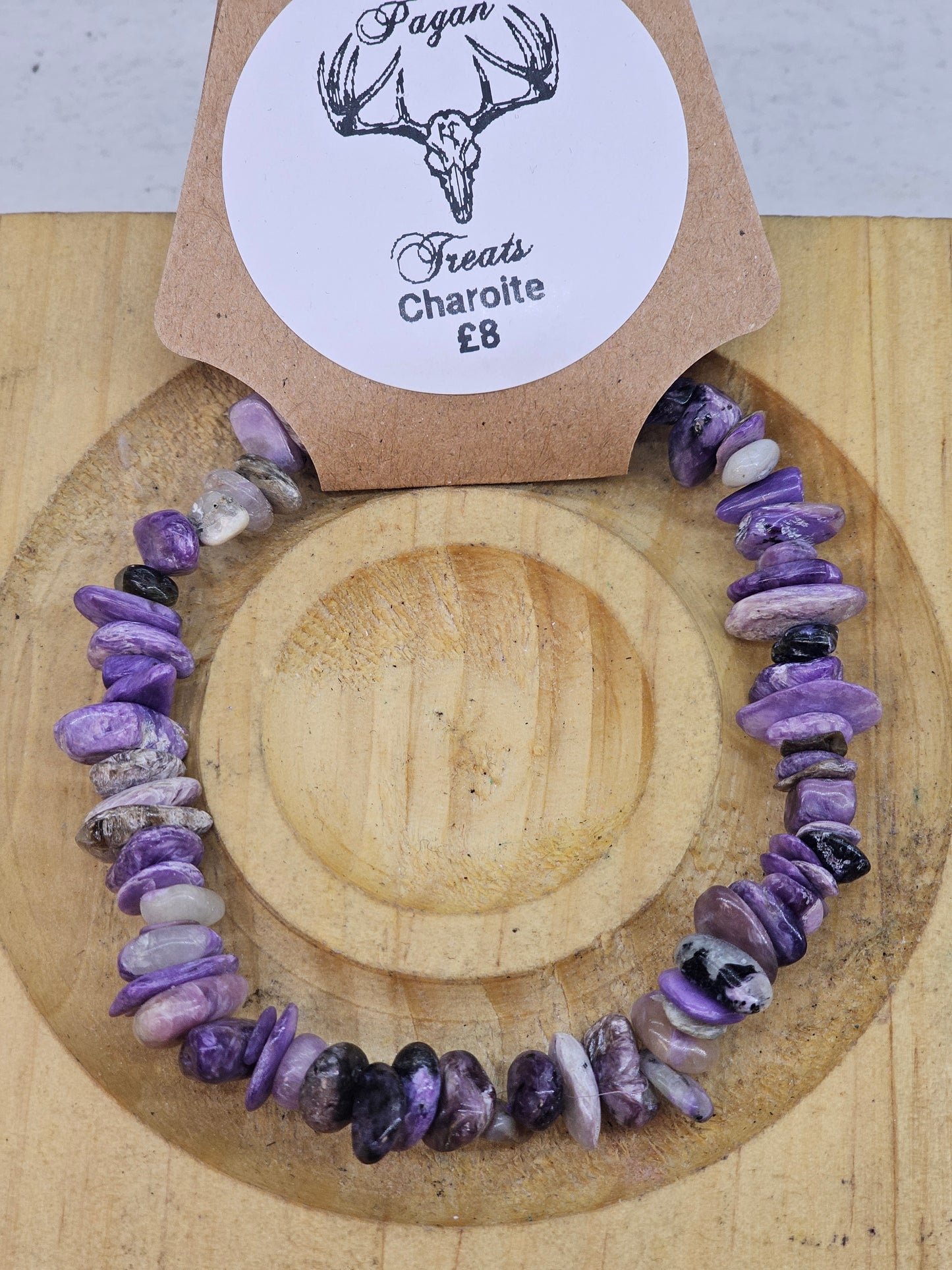 Charoite chip bracelet