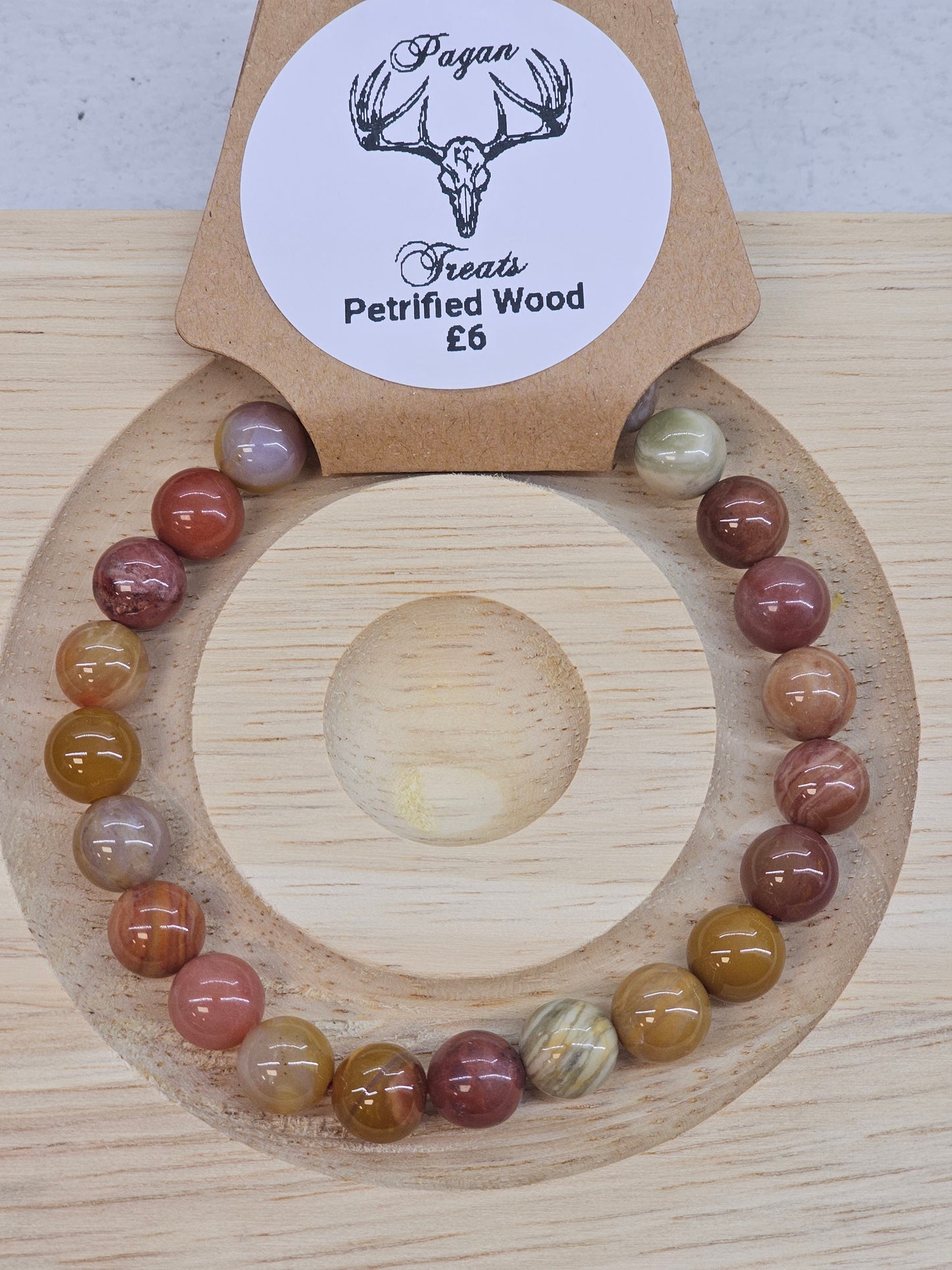 Petrified Wood 8mm bead bracelet