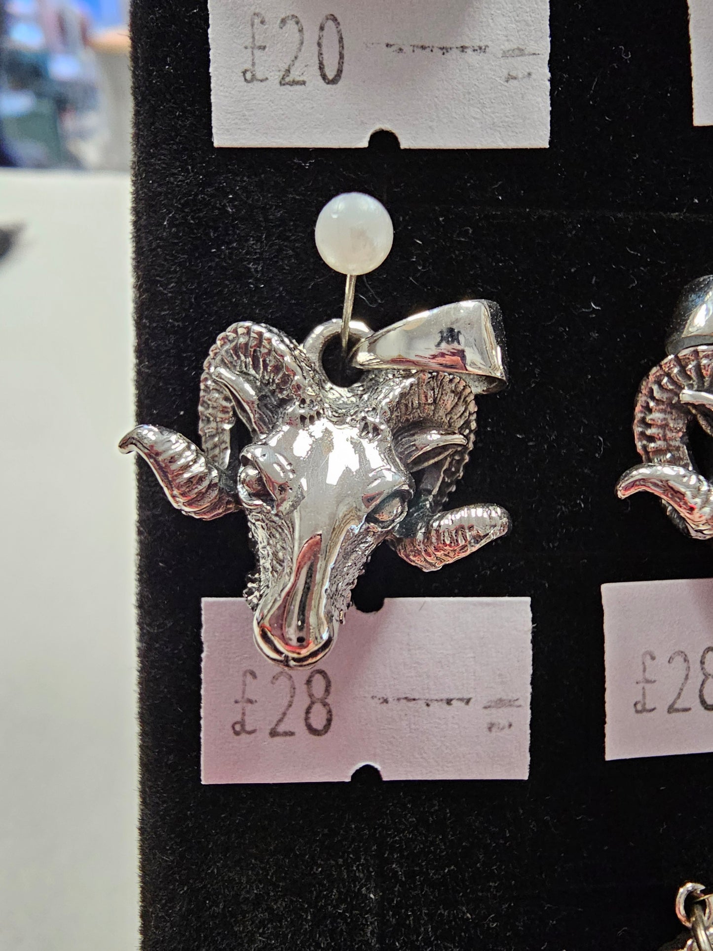 925 silver Ram Head pendant
