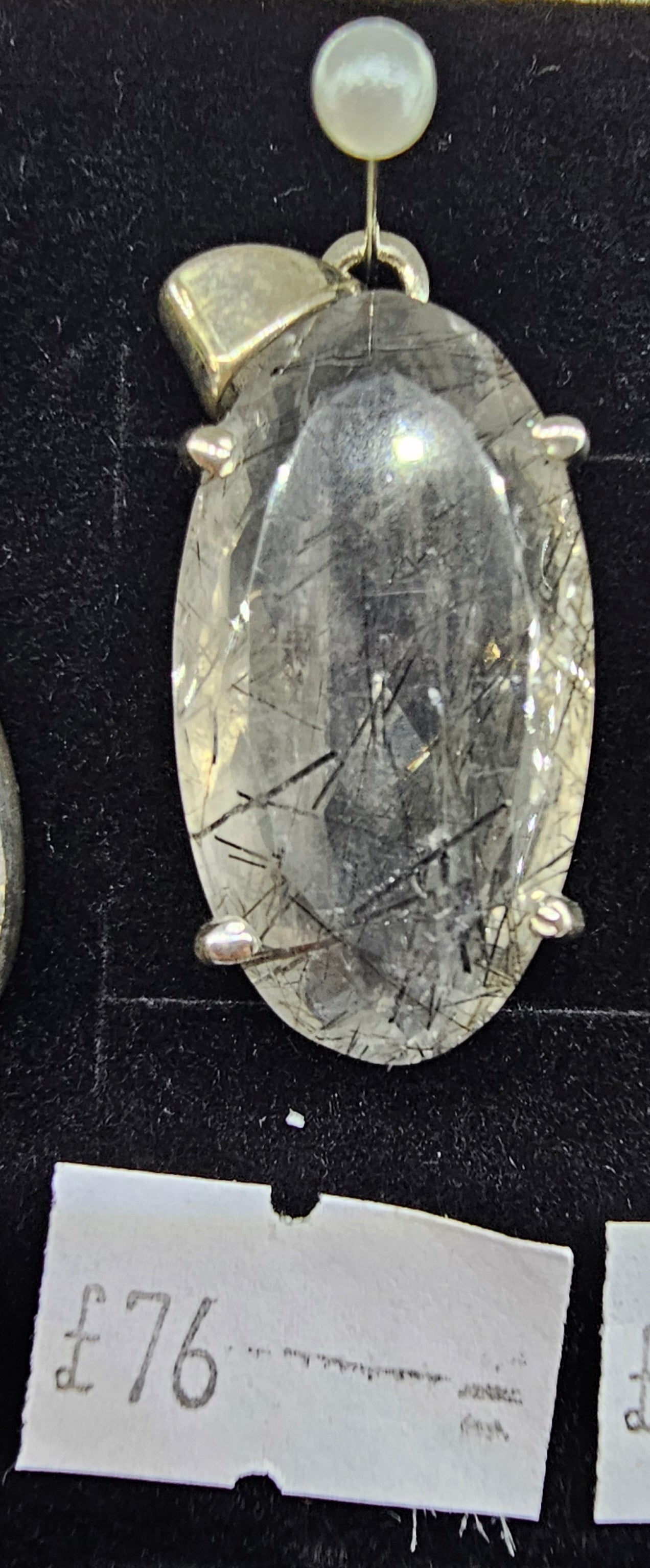 Tourmaline in Quartz 925 silver pendant